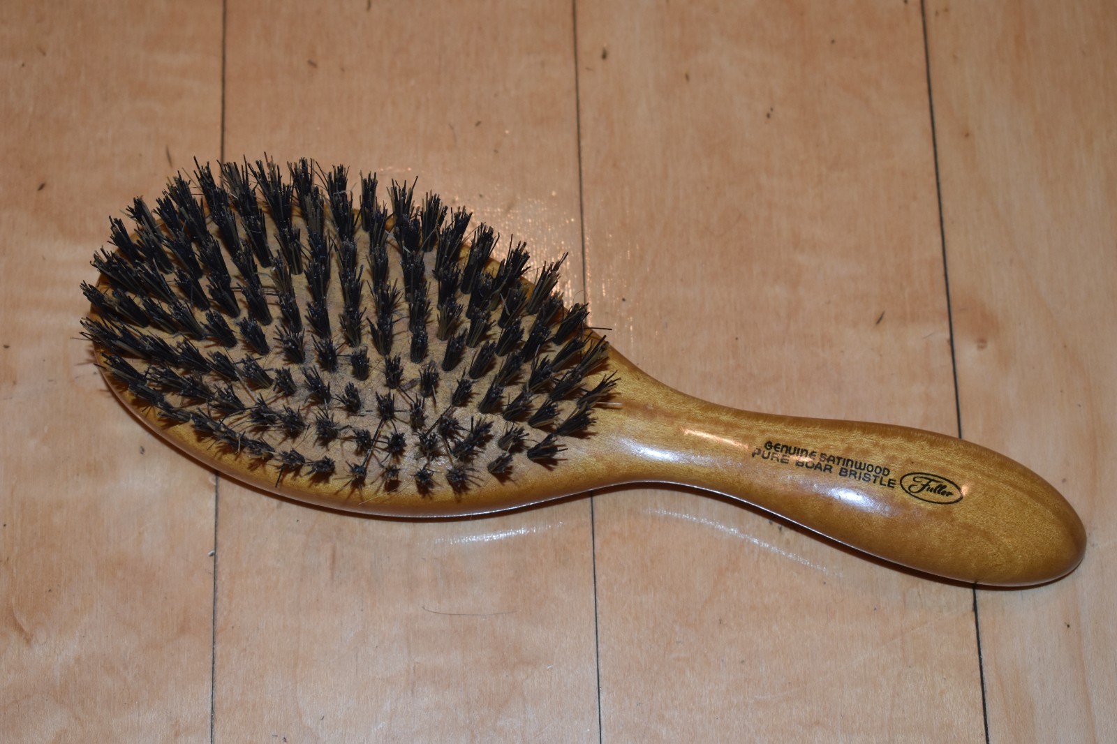 Vintage Fuller Brush  Hairbrush Satinwood Pure Boar Bristle