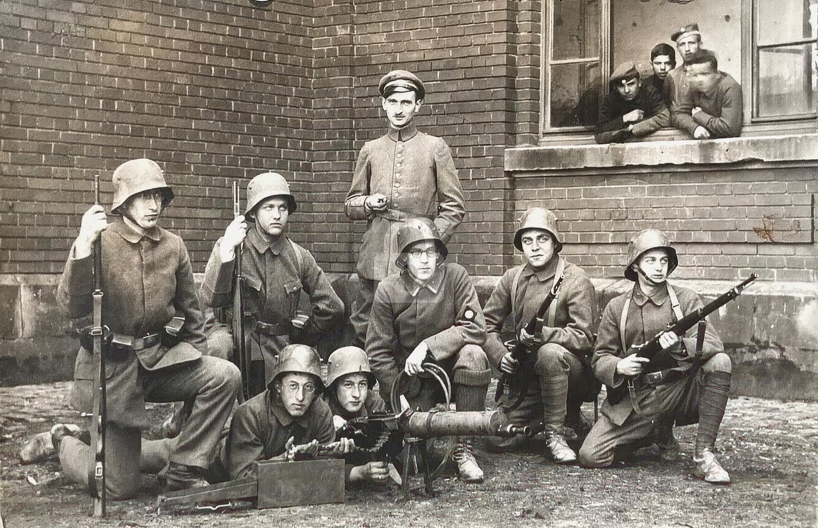 Post WW1 German Freikorps Epp Machine Gun Squad RPPC Photo Postcard COPY