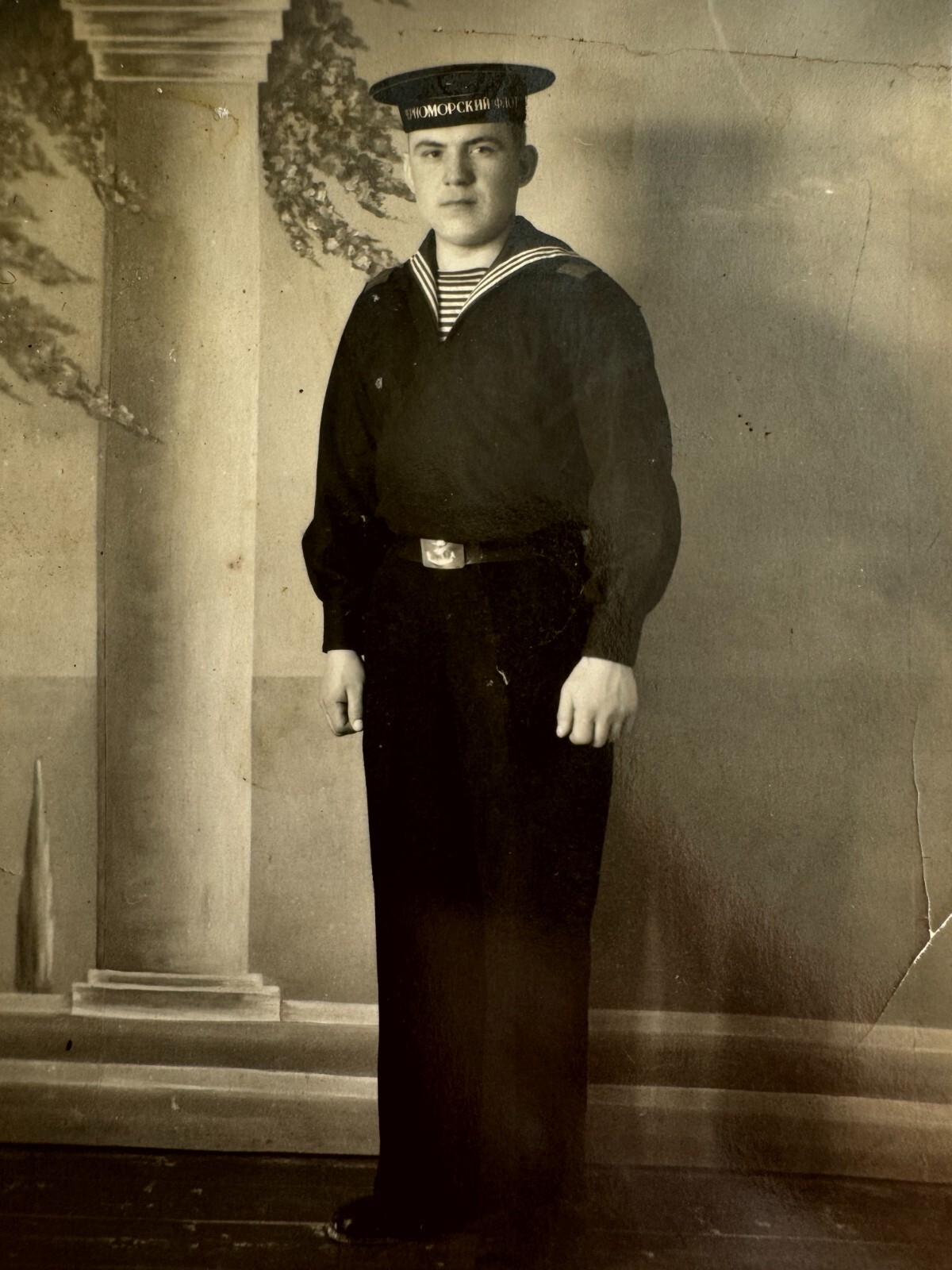 Handsome Young Man Affectionate Attractive Guy Soldier NAVY Vintage Photo