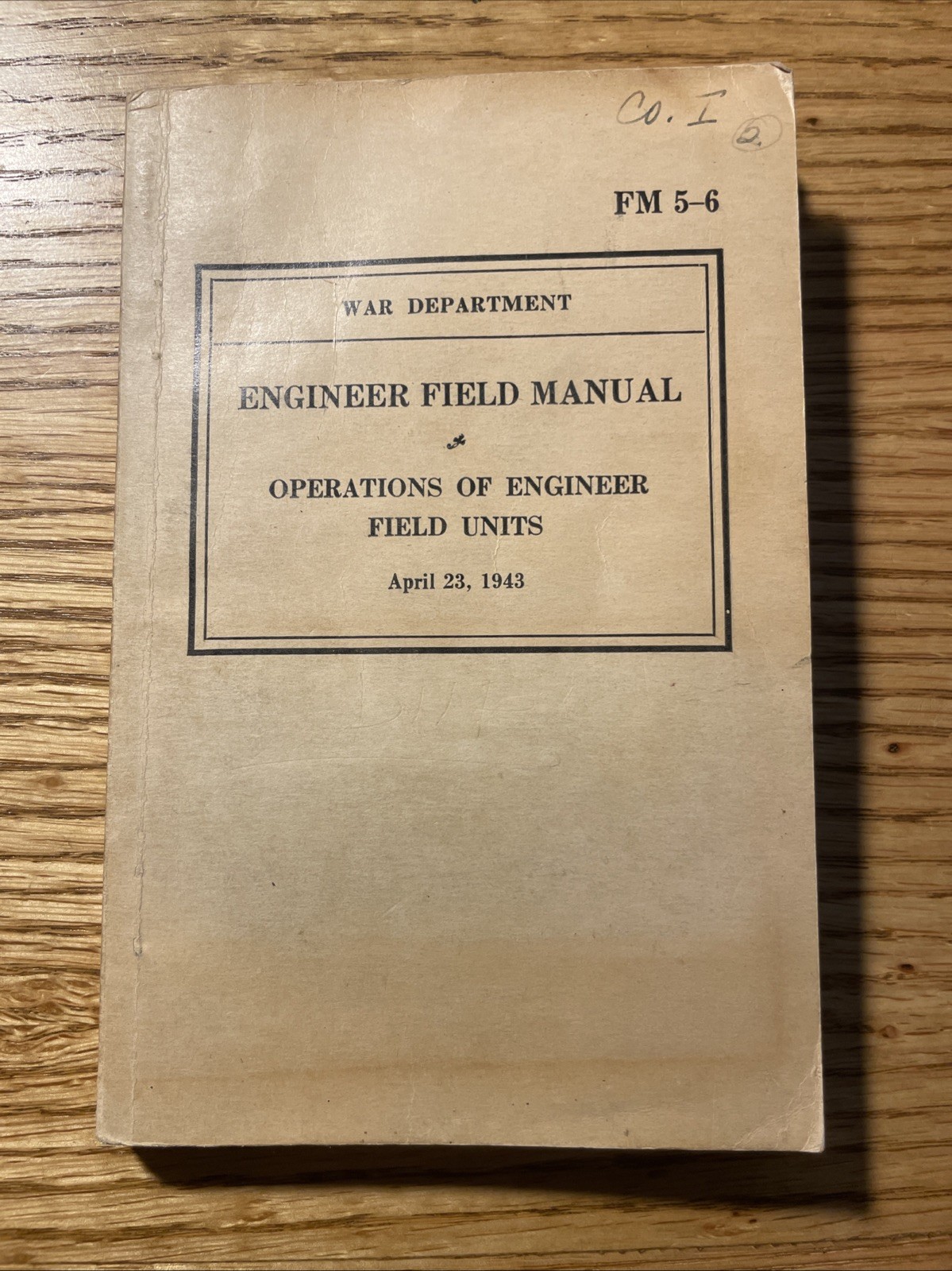 WW2 April 23, 1943, FM 5-6 Book