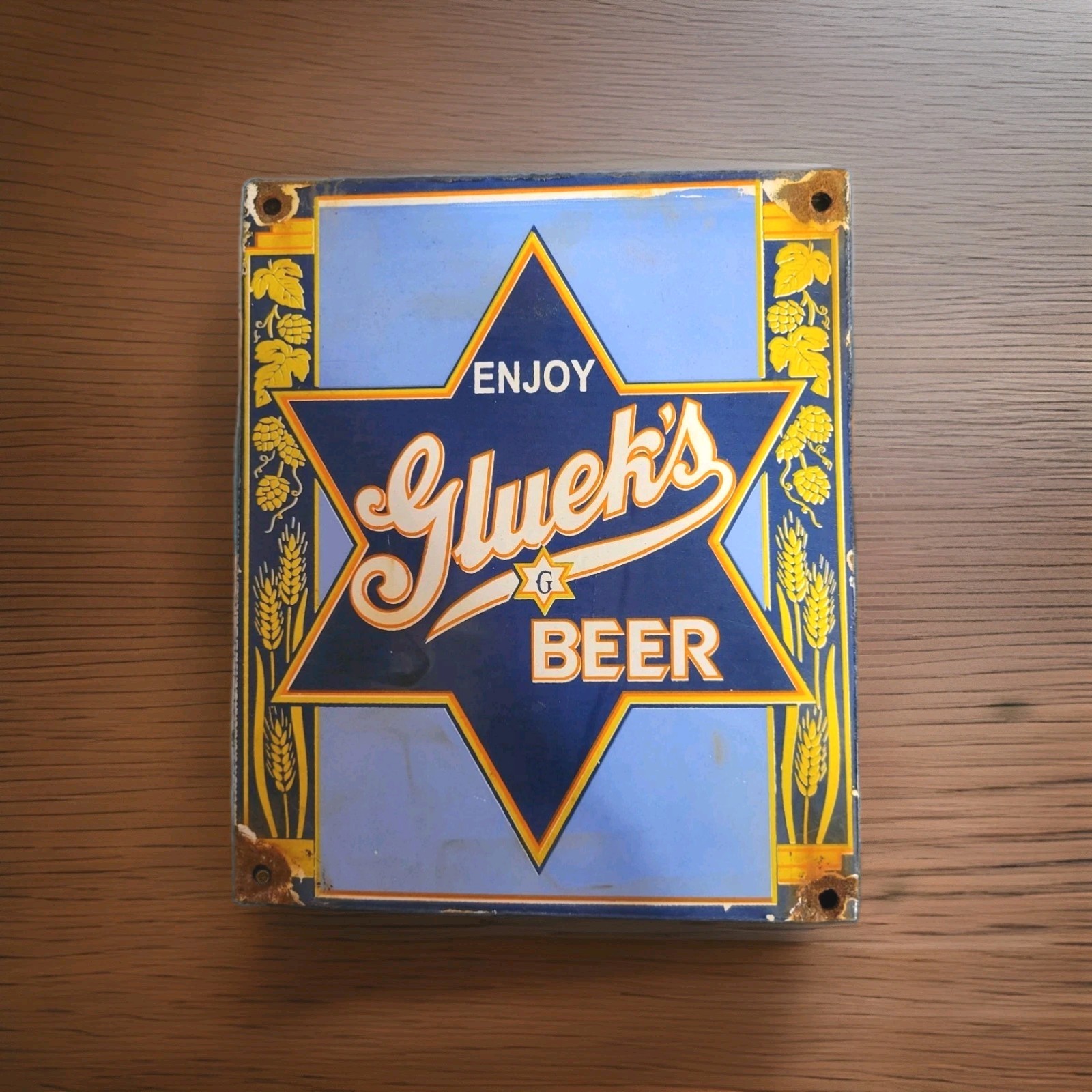 Vintage Gluek’s Beer Porcelain Sign Jax Lone Star Pearl Pabst Schaefer Schlitz 