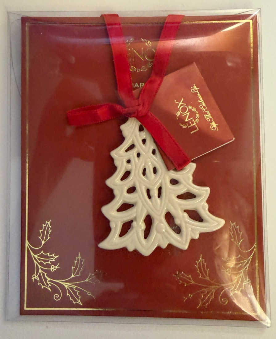 LENOX PIERCED CHRISTMAS TREE ORNAMENT Porcelain VINTAGE NIP