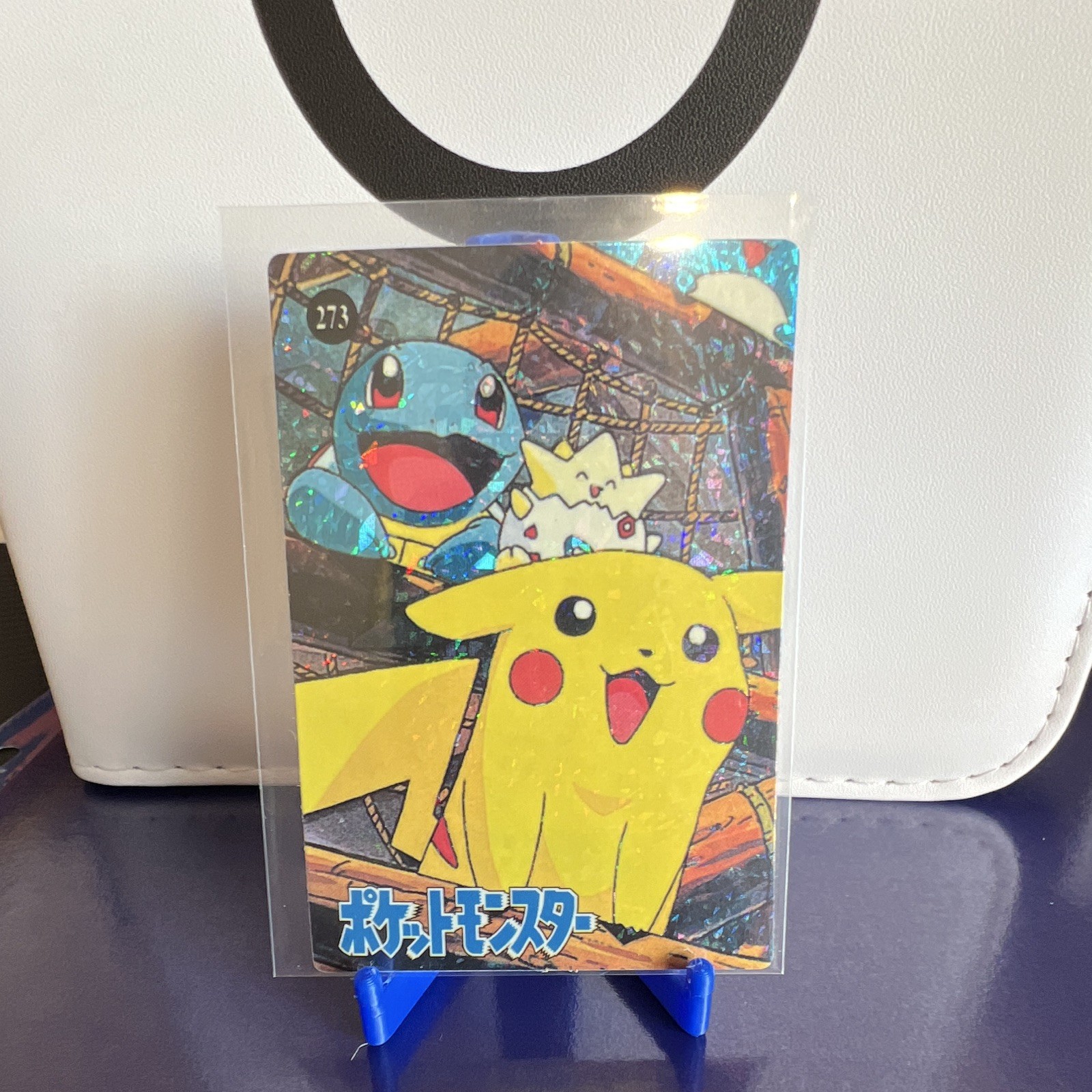 Pokémon Japanese stickerPikachu Squirtle Togepi #273 #277 SUPER CLEAN Prizm Holo