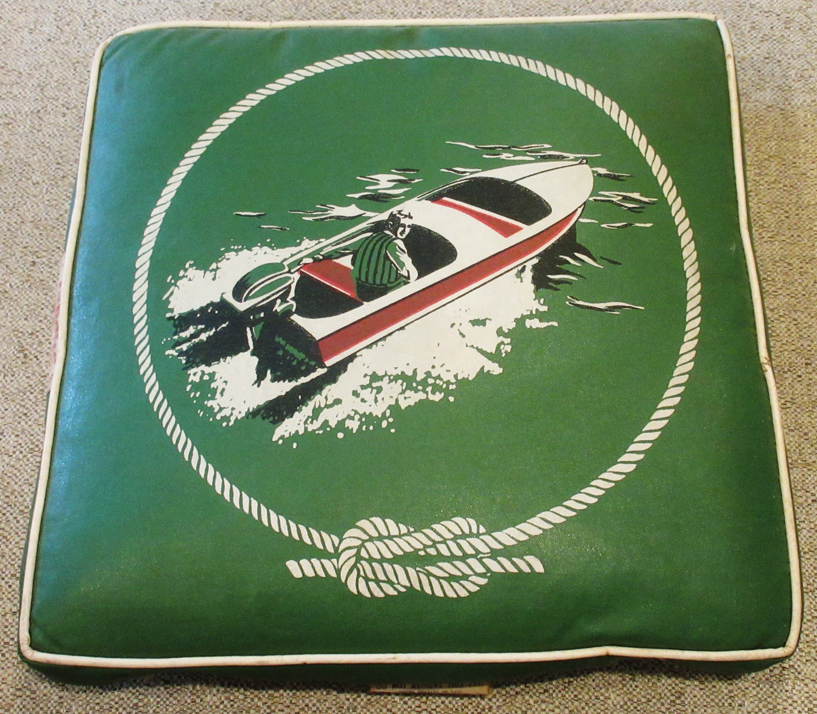 VINTAGE 1940-60\'S TAPATCO FLOTATION LIFE PRESERVER SEAT CUSHION W/STRAPS EX COND