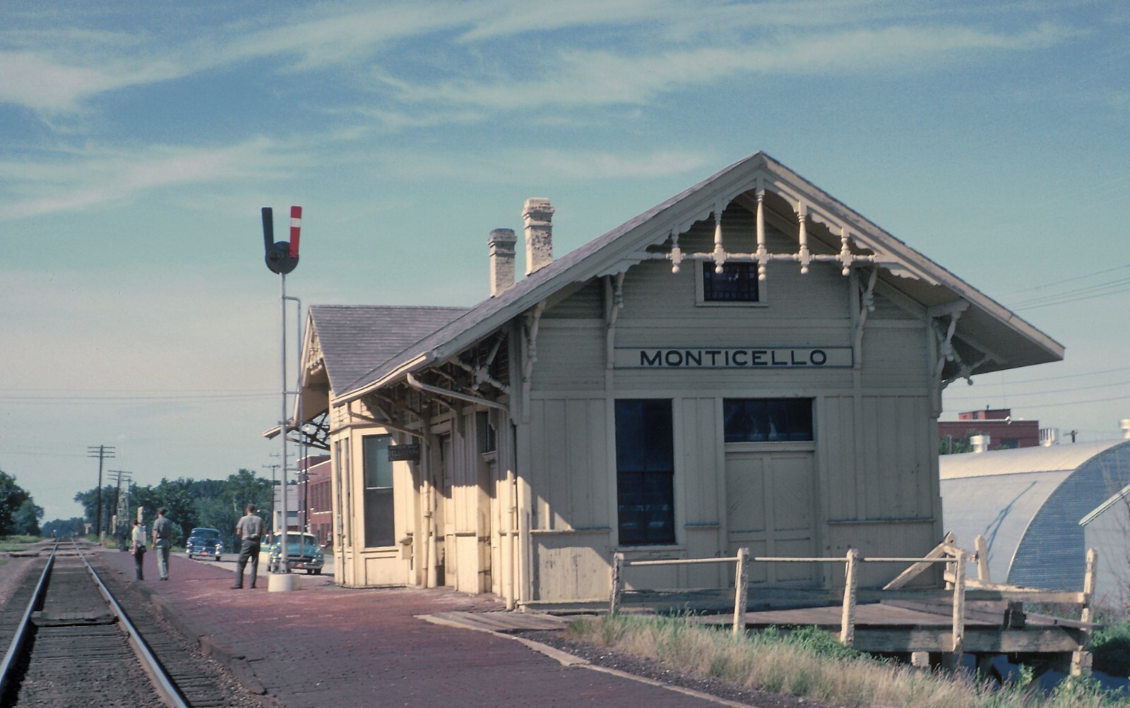 Wabash Station at Monticello. IL on July 22, 1962 5 x 7 Photo