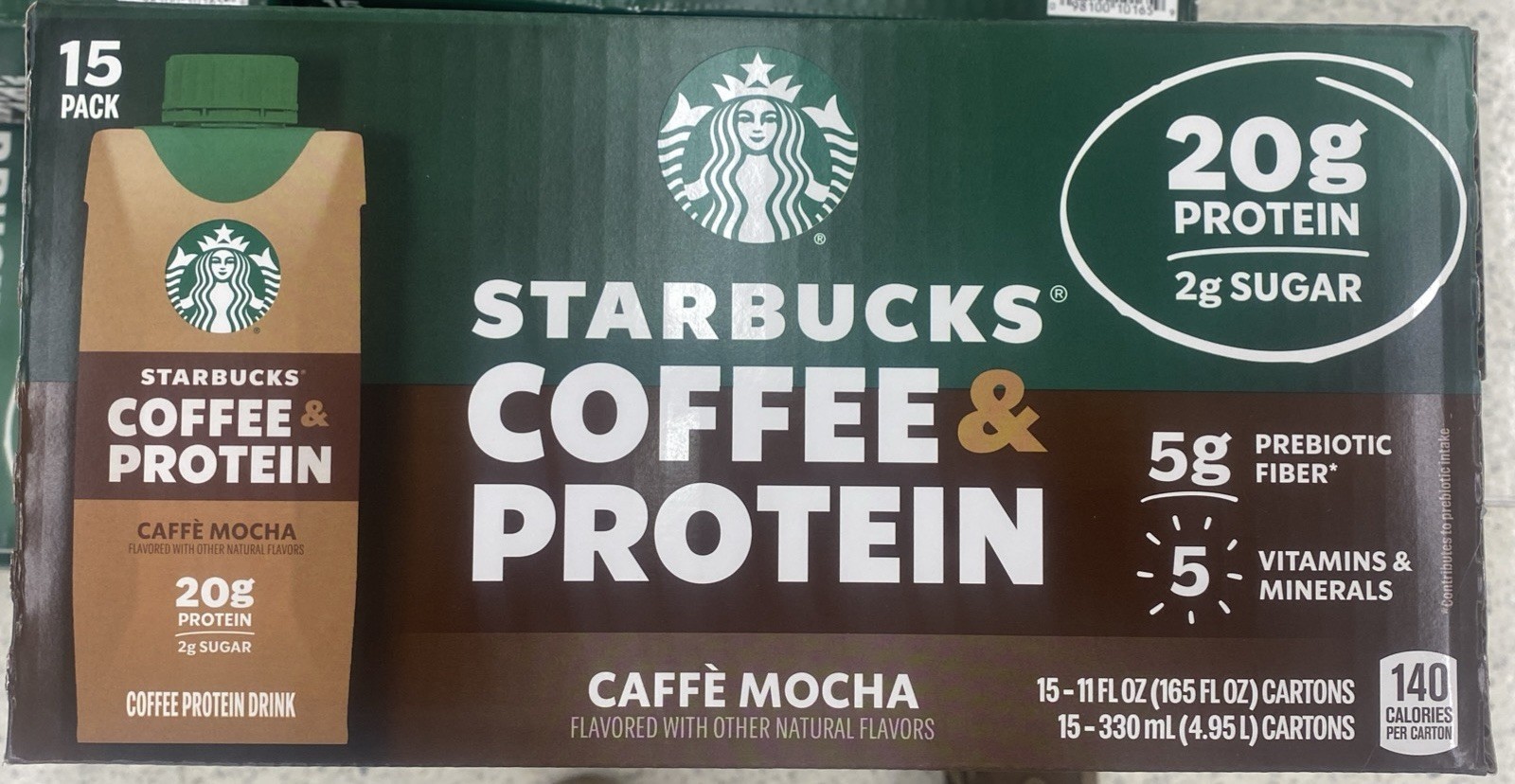 Starbucks Coffee & Protein Cafe Mocha Drink, 11 oz., 15 pk.