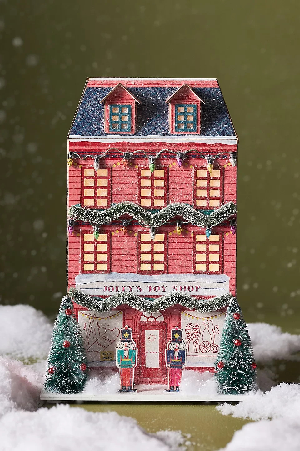 Anthropologie Emily Taylor Light-Up Holiday House Jolly\'s Toy Shop Village NEW