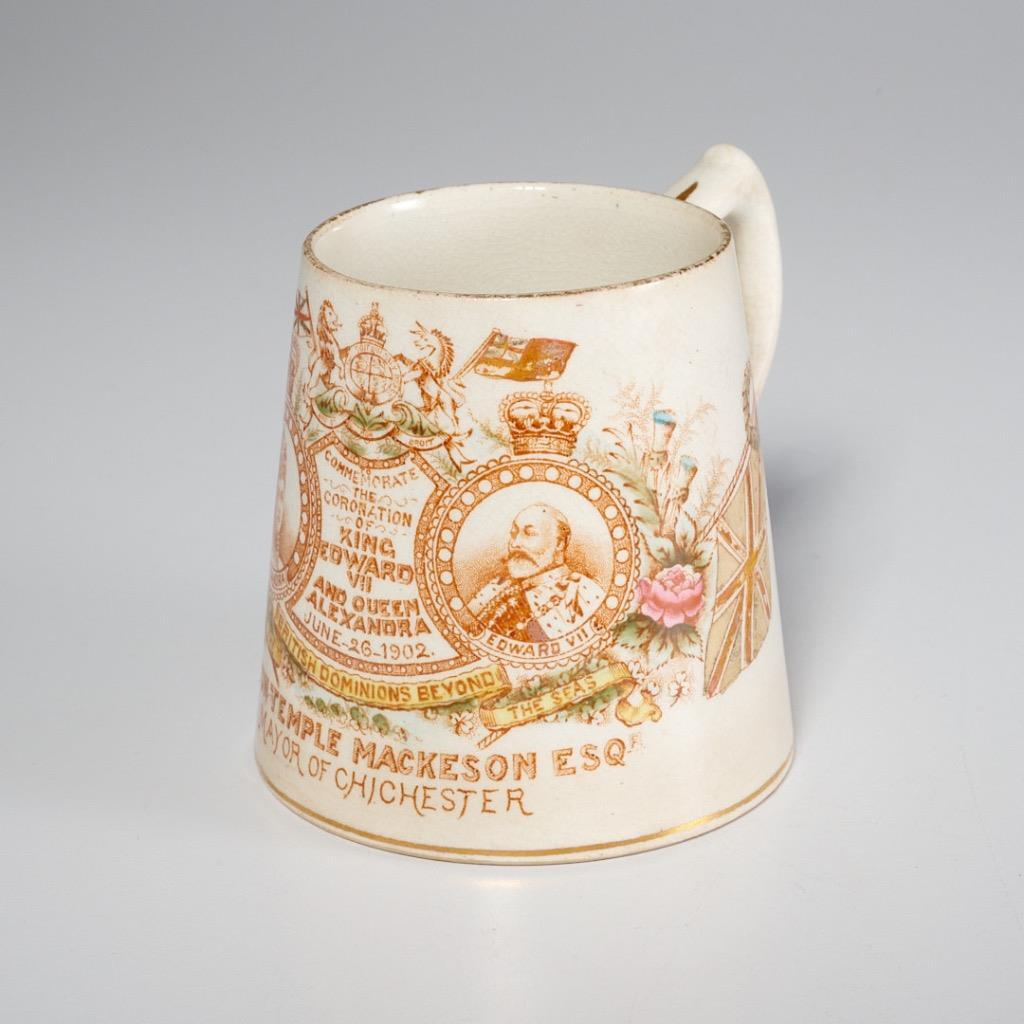 King Edward VII Coronation 1902 Mug Peyton Temple Jackson Mayor of Chichester