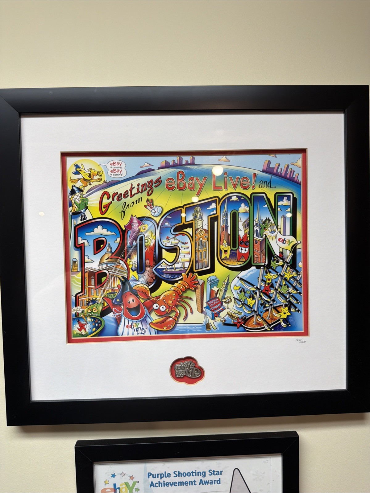 2007 eBay Live Limited Edition Signed Framed Print Boston #166/200 & Pin & COA