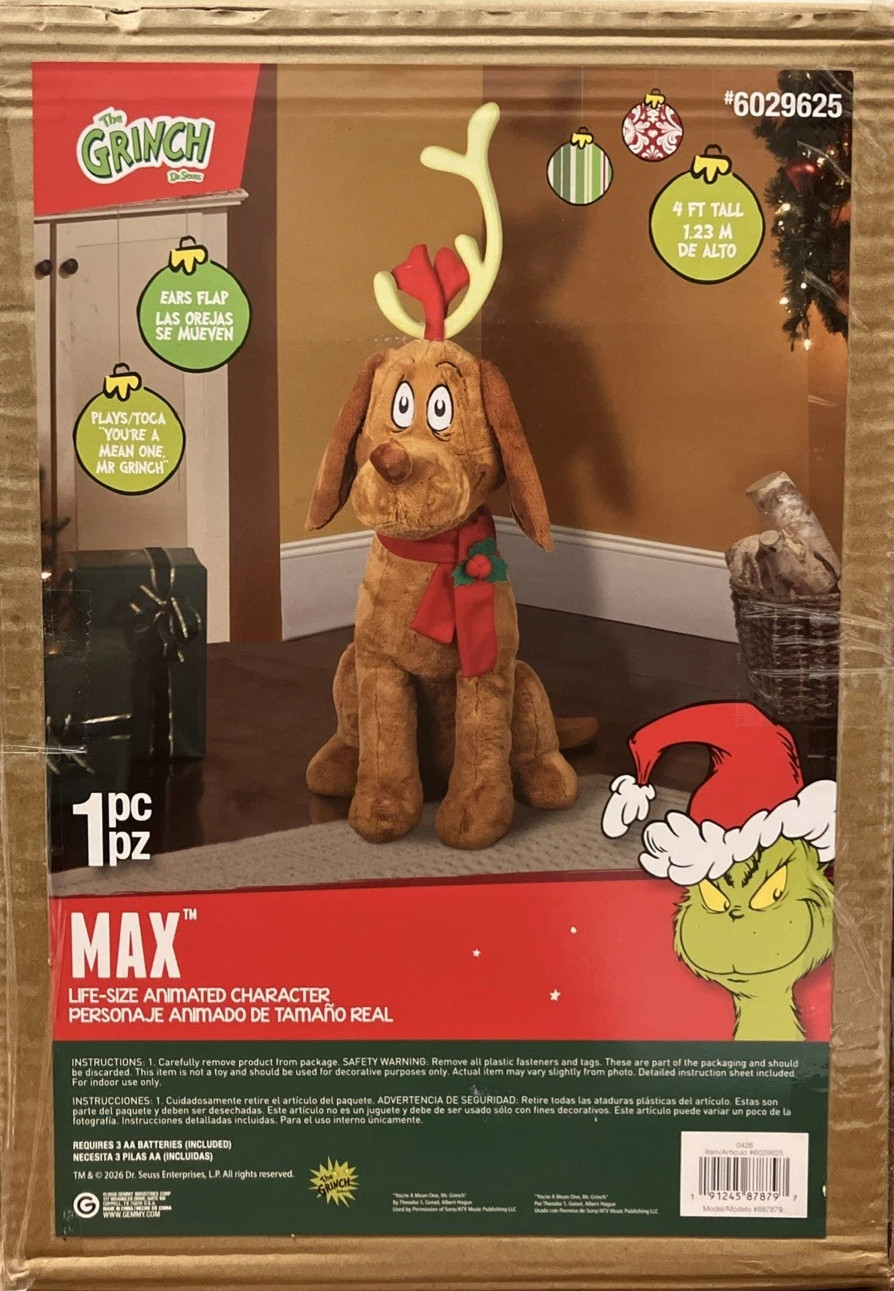 4 Ft Animated Musical Max From the Grinch Animatronic Christmas Prop Decor NEW