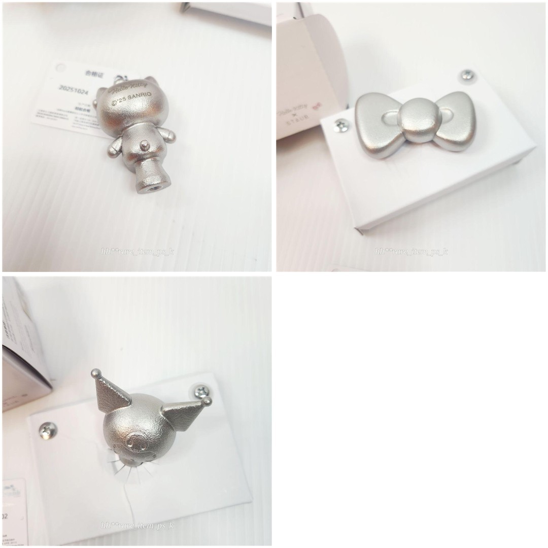 STAUB x Hello Kitty Kuromi Knob Set of 3 Character Ribbon Bow Stainless Sanrio