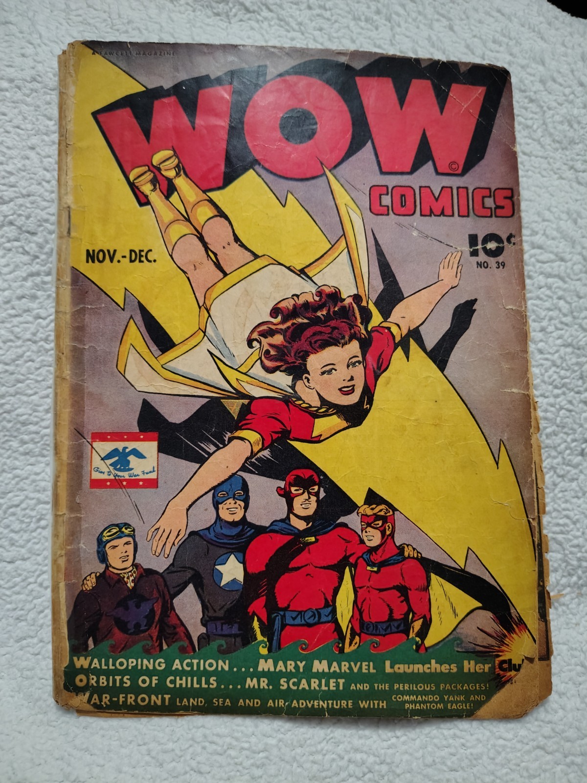 Wow Comics #39 1945 PGS Otto Binder Story Jack Binder Rare Golden Age Comic 