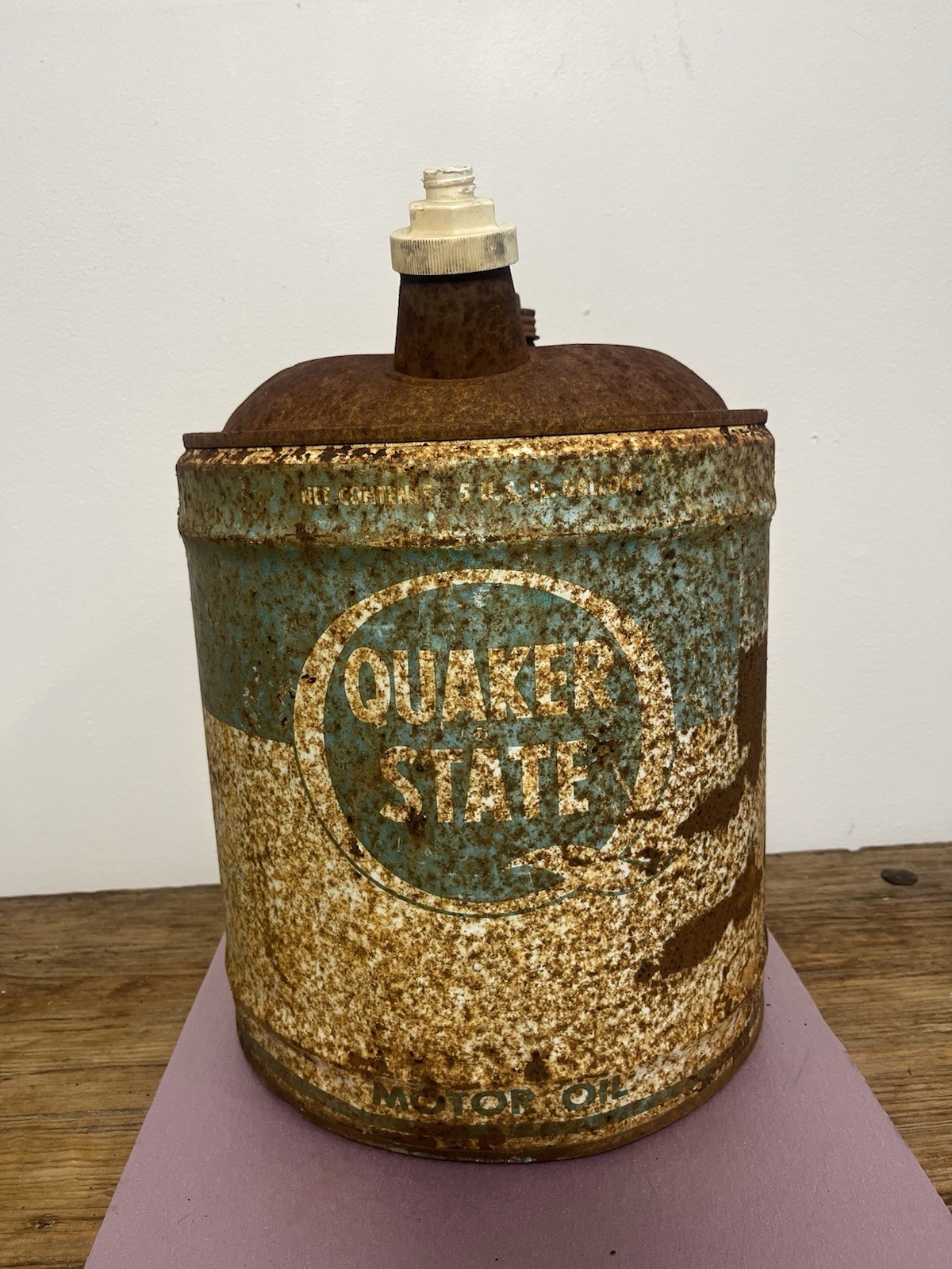 Vintage Quaker State 5 Gallon Oil Can