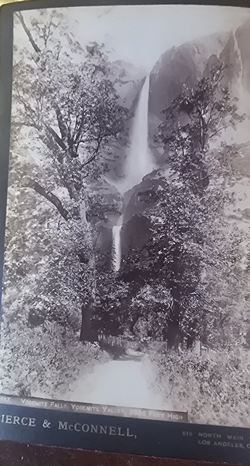 c1890 Pierce & McConnell Cabinet Card Yosemite Falls