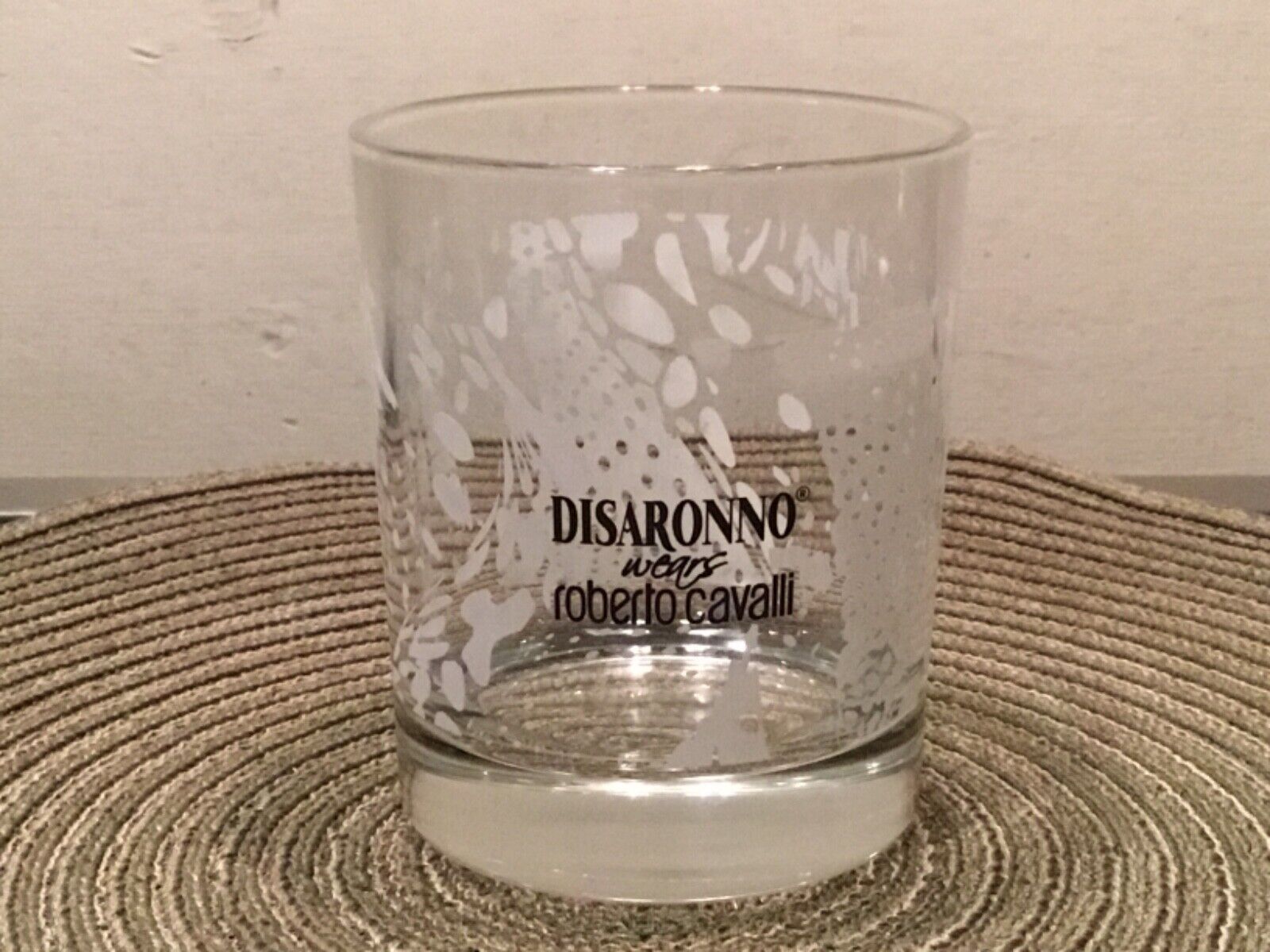 HTF DISARONNO “WEARS ROBERTO CAVALLI” THIS WAS A LIMITED EDITION COCKTAIL GLASS