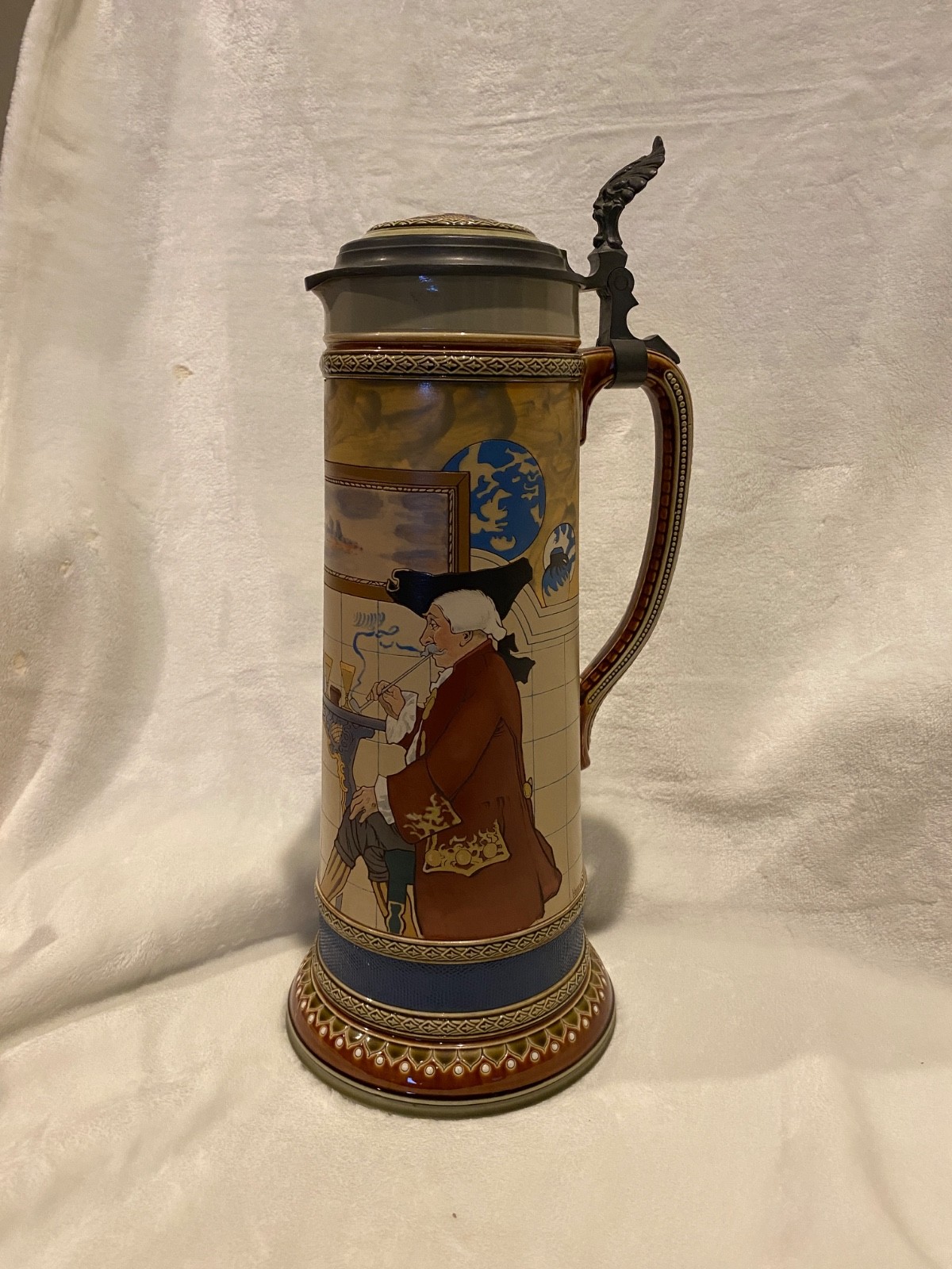 Rare Antique 1903 Mettlach 2751 Heinrich Schlitt 2.5L Master Beer Stein V&B