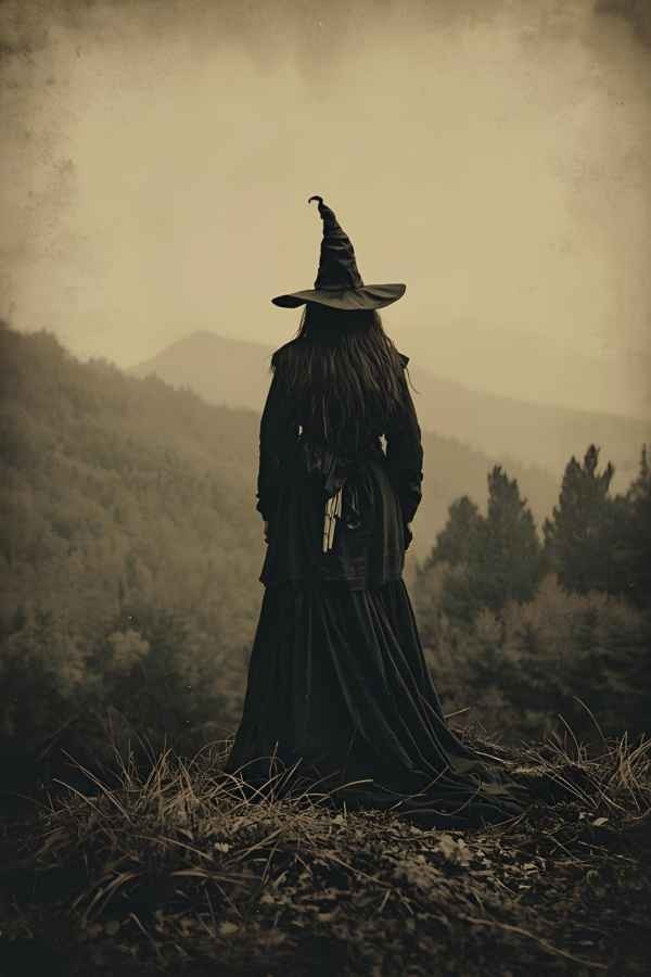 Vintage Appalachian Mountain Witch Photo Dark Folklore Gothic Woman Print 4x6