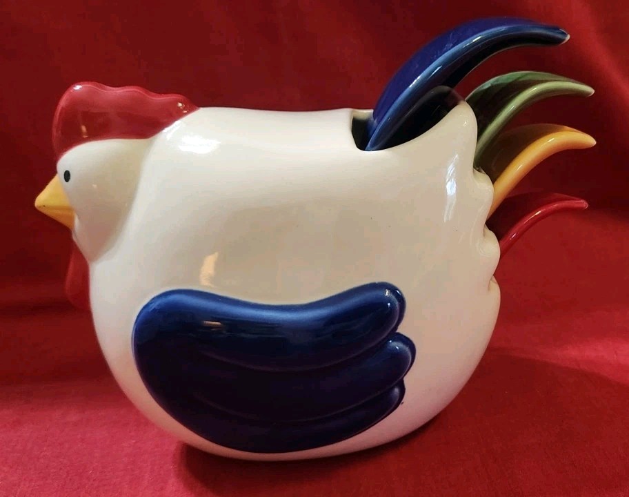Vintage Tender Heart Treasures Chicken Measuring Spoon Set 2003