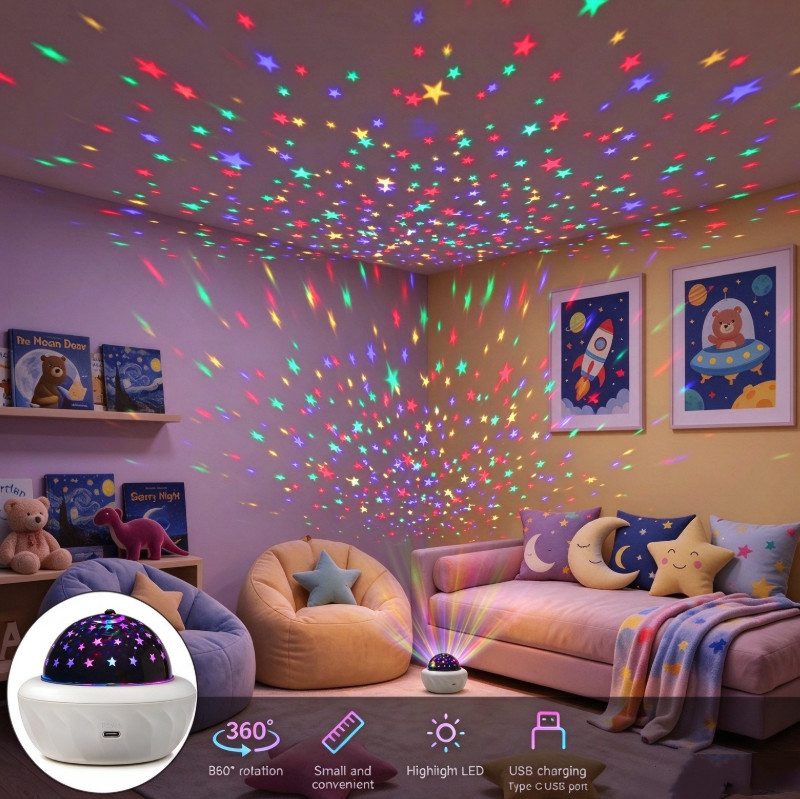 Aurora Light Projector, white Light Galaxy LED Lamp, with Remote Control