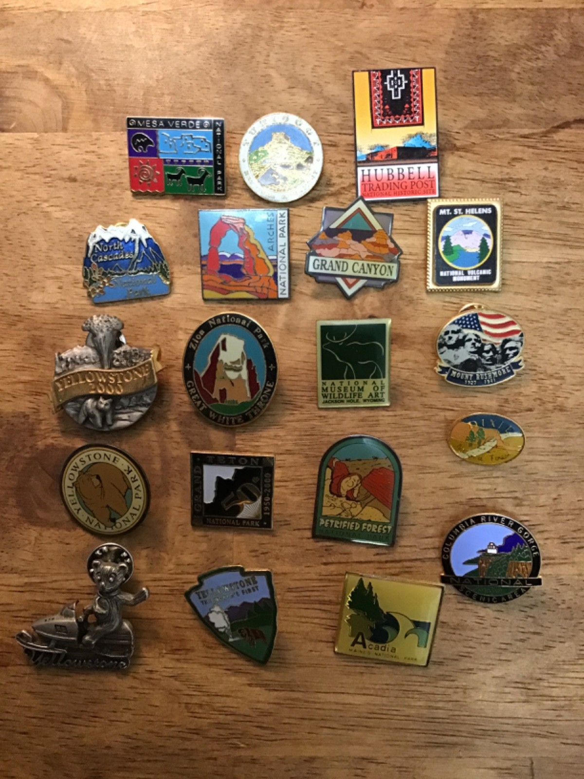 Bundle of 19 National Park collectible lapel pins