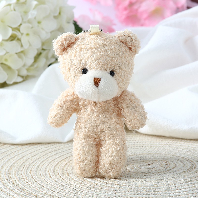 Mini Big Head Teddy Bear Plush – Soft Stuffed Bear Pendant Doll Gift for Kids