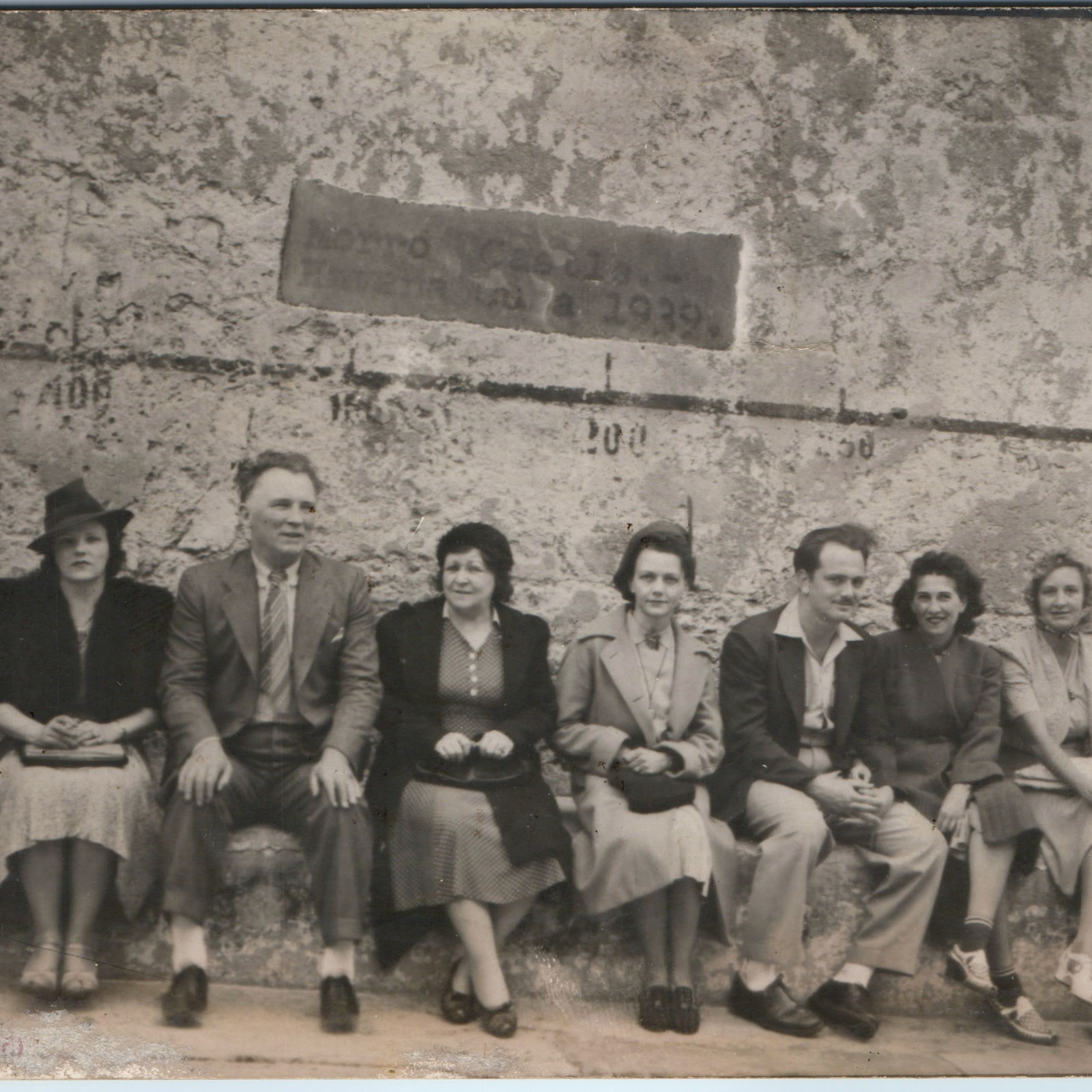 1939 Havana Cuba Morro Castle RPPC Postcard Tourists Portrait Group Wall Photo