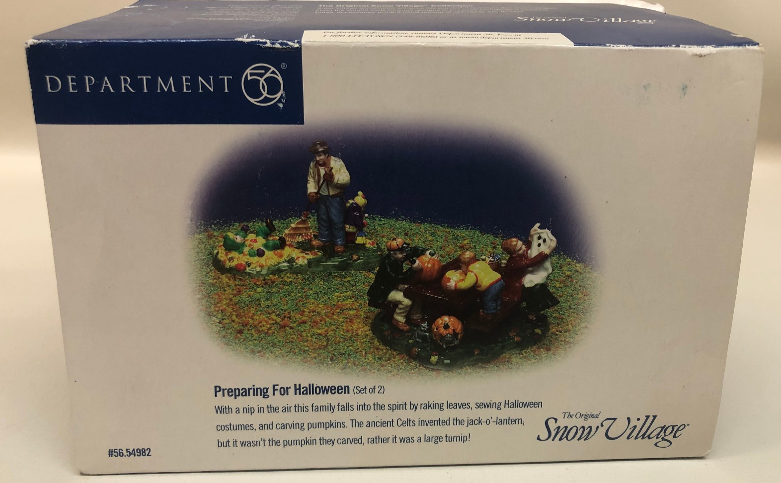 Dept 56 Preparing For Halloween Snow Village Set  #54982 With Box