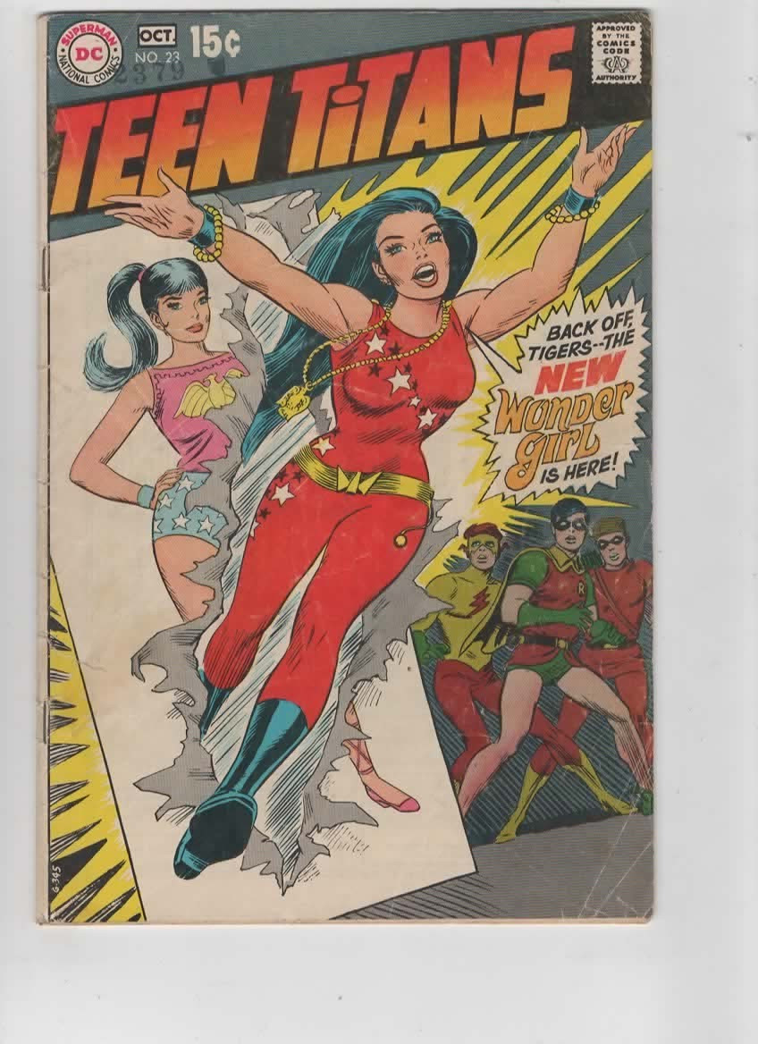 TEEN TITANS #23 DC COMICS 1969 NEW WONDER GIRL COSTUME 5.5 FN-
