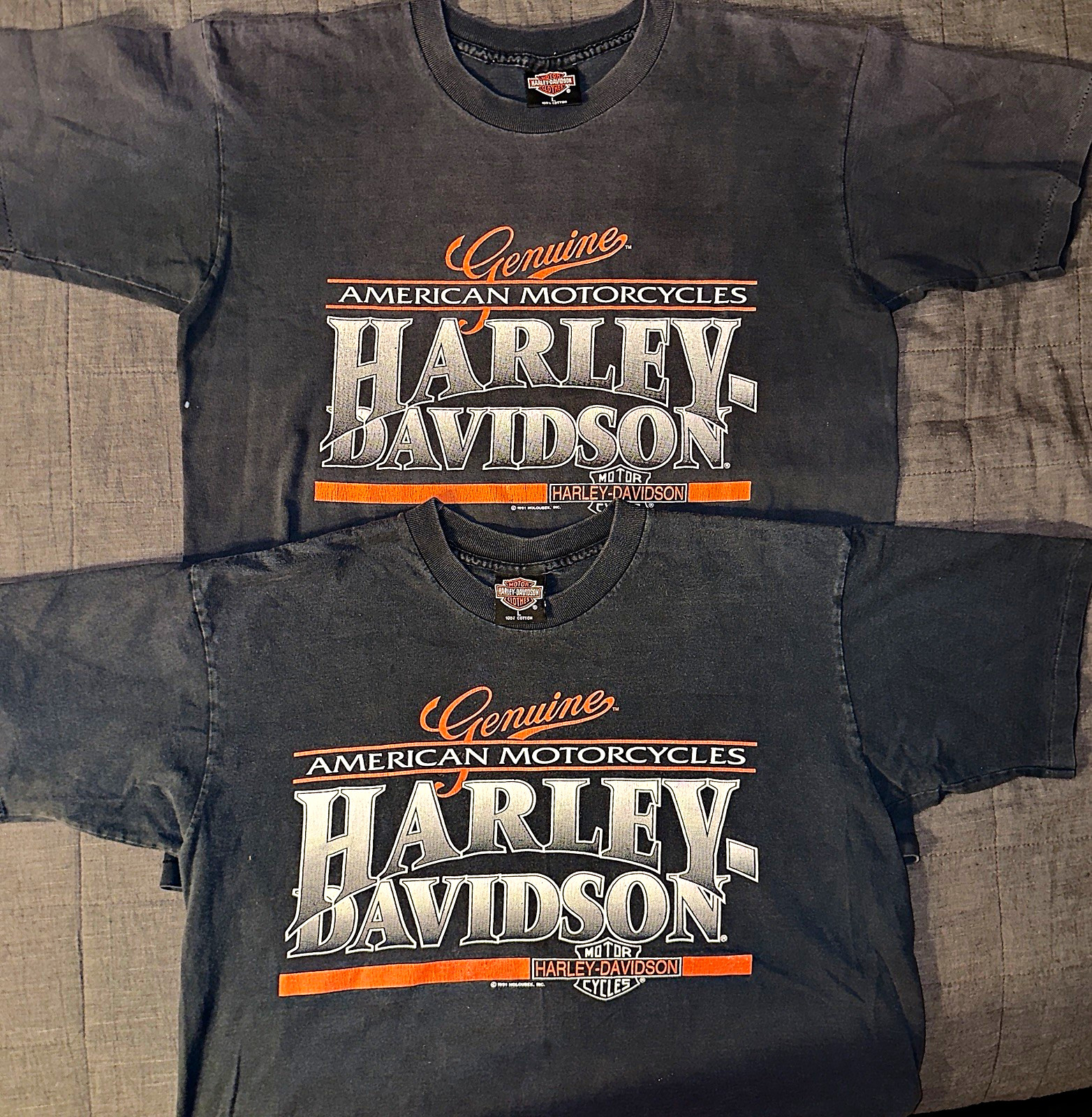 Vintage 90s Harley Davidson T Shirt Lot 2 Large Single Stitch 1991 Holoubek