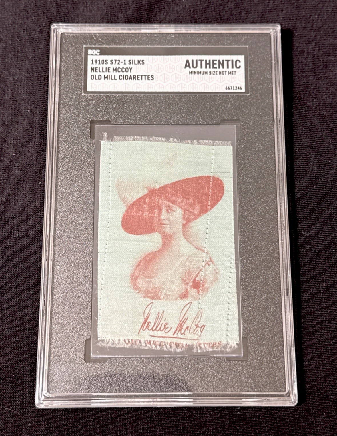 1910s S72-1 Silks Nellie McCoy Old Mill Cigarettes SGC Authentic