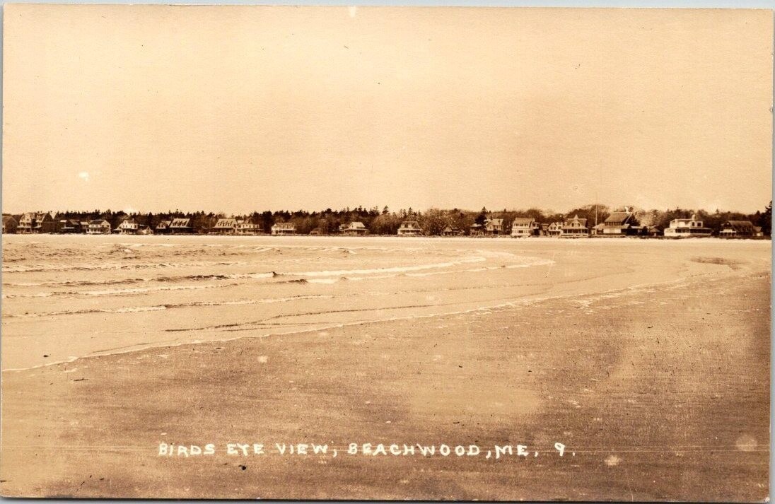 RPPC Beachwood Maine Goose Rock Birds Eye View Eastern Illustrating Belfast A790