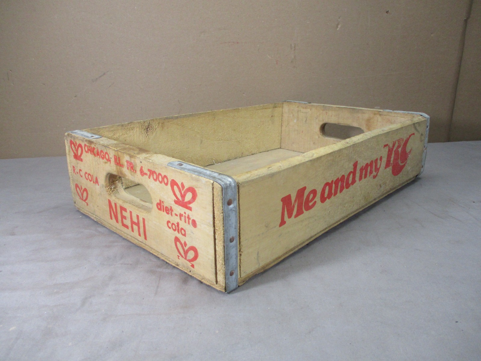 Vintage Chicago RC Cola NEHI Diet Rite Cola Soda Bottle Wooden Shipping Crate