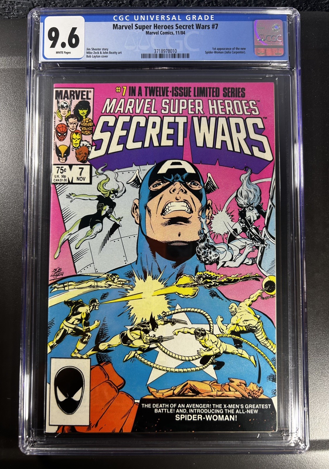 MARVEL SUPER HEROES SECRET WARS # 7 CGC 9.6 WHITE PAGES~ 1st NEW SPIDER-WOMAN