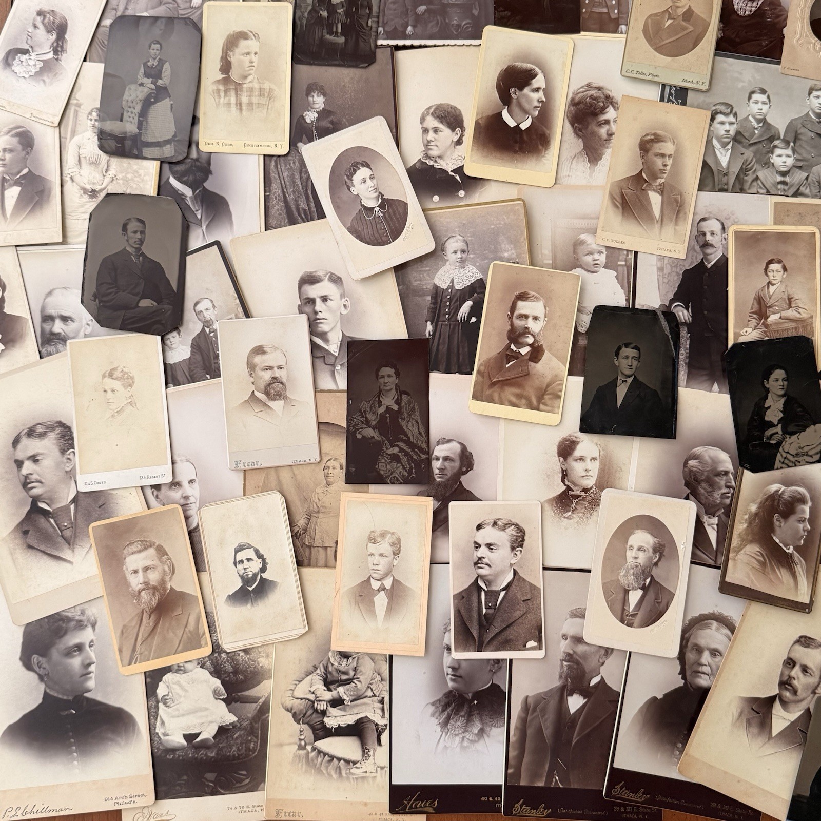 Antique Photograph Lot 76 Cabinet Cards CDV Tintypes Victorian Portraits