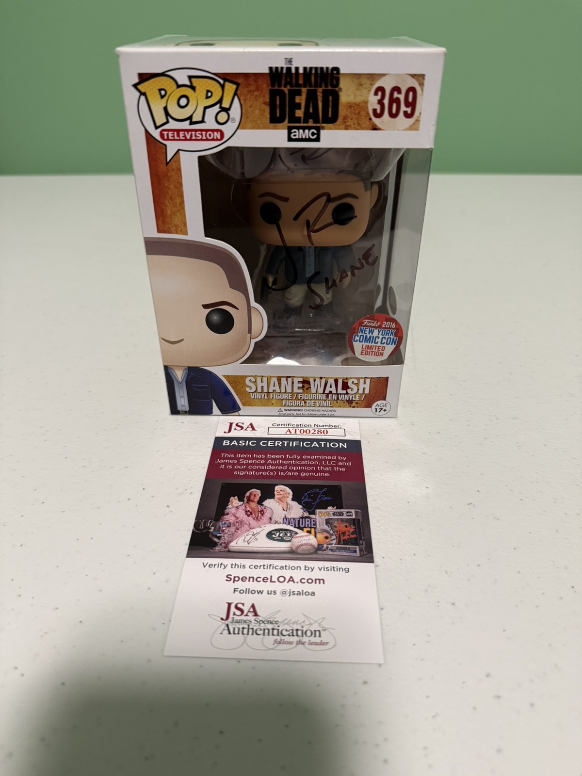 Funko Pop Walking Dead Shane Walsh Signed Jon Bernthal #369 NYCC With Armor JSA