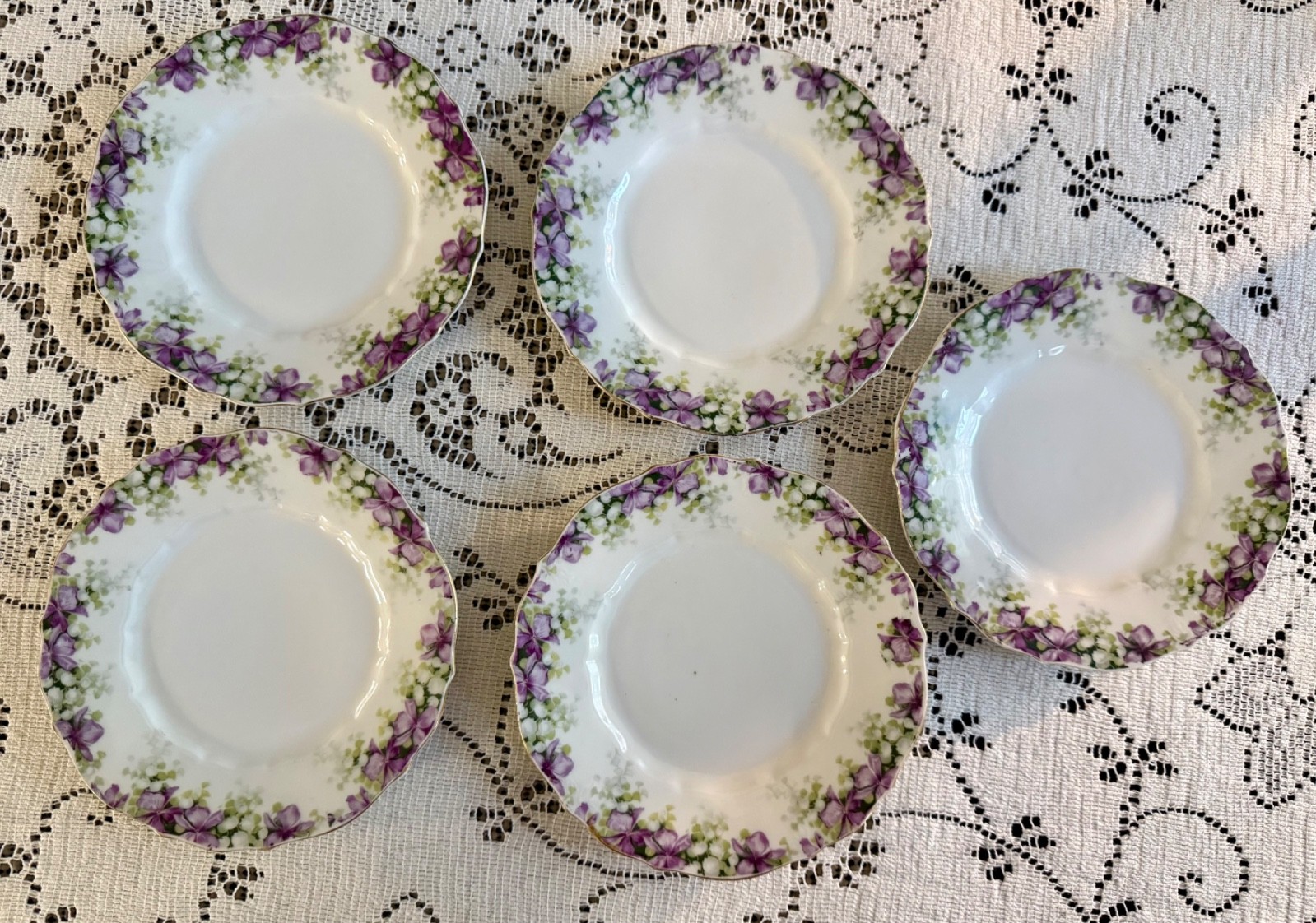 Antique Carl Tielsch CT Purple Floral 6\