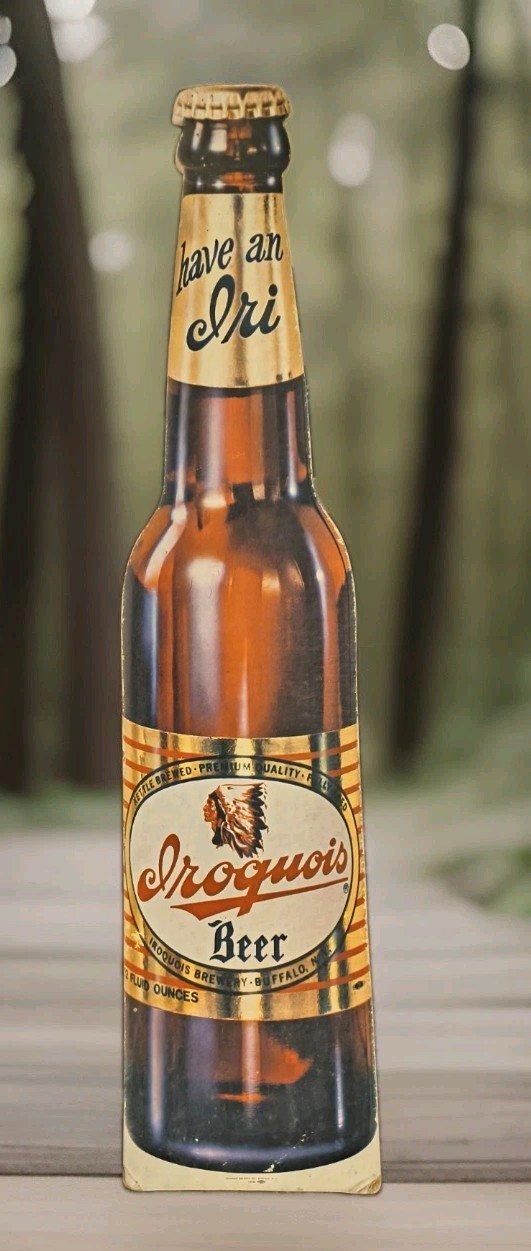 Vintage Iroquois Beer Sign 1-3-68 Cardboard Display Sign, Buffalo NY Pabst Jax 