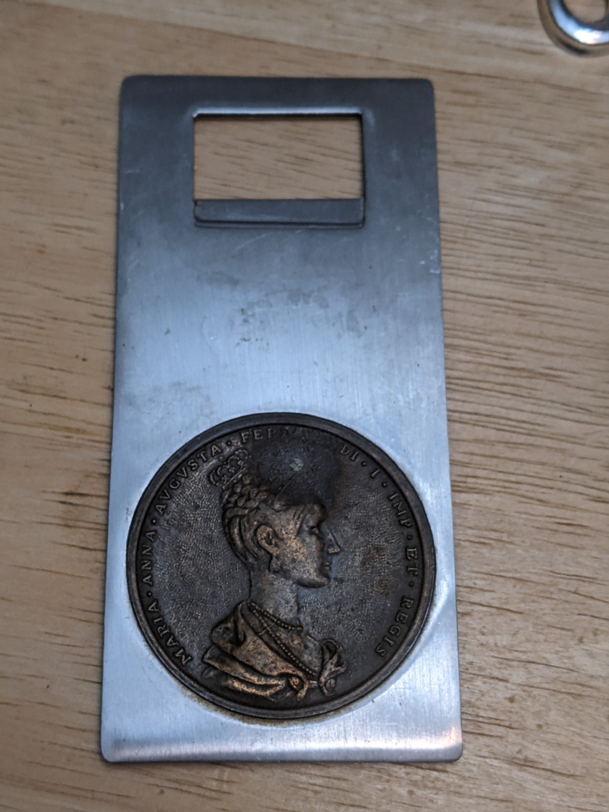 Stainless Steel Made in Italy Coin Maria Anna Augusta Bottle Opener