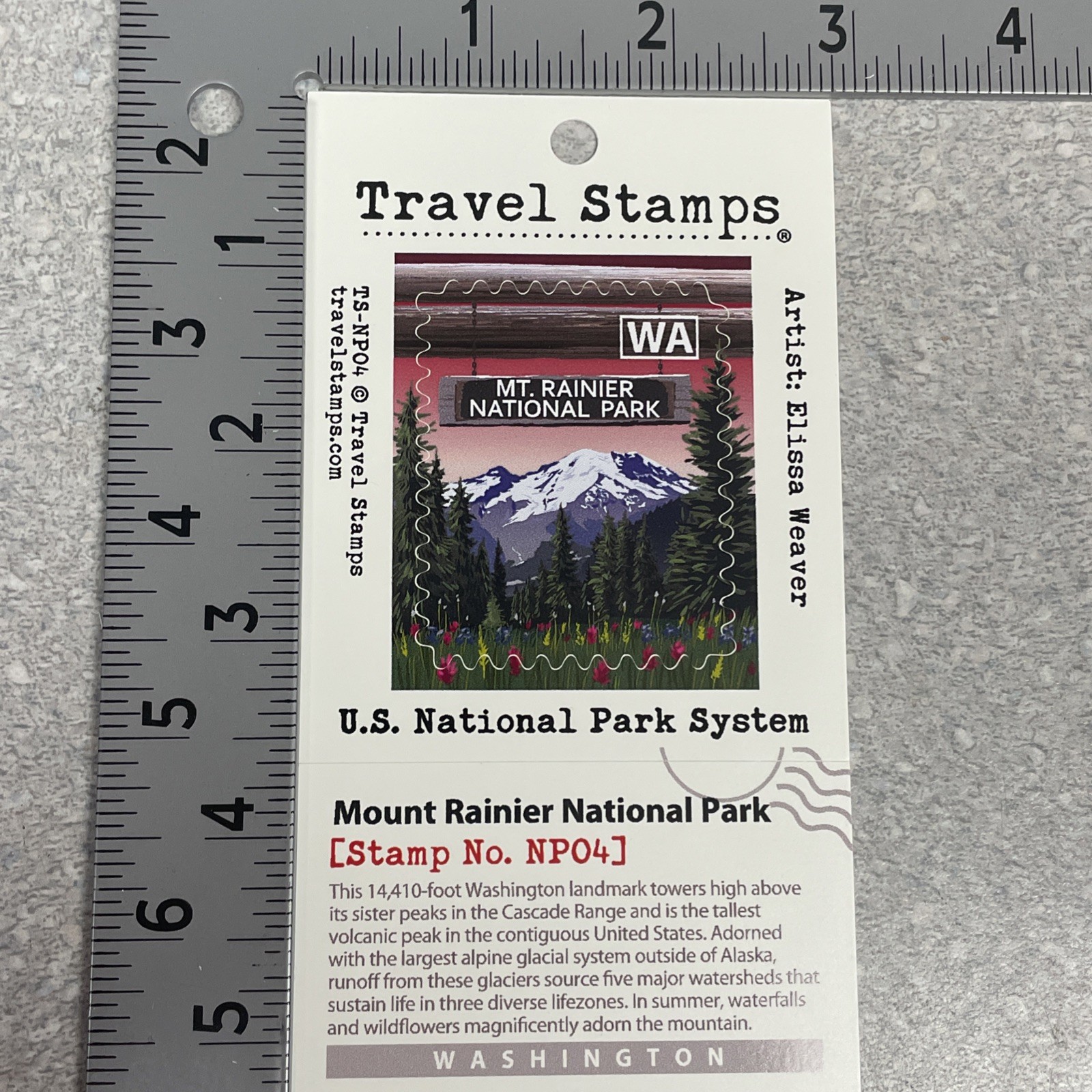 Decal - Travel Stamp - Mt Rainier National Park- Brand New 