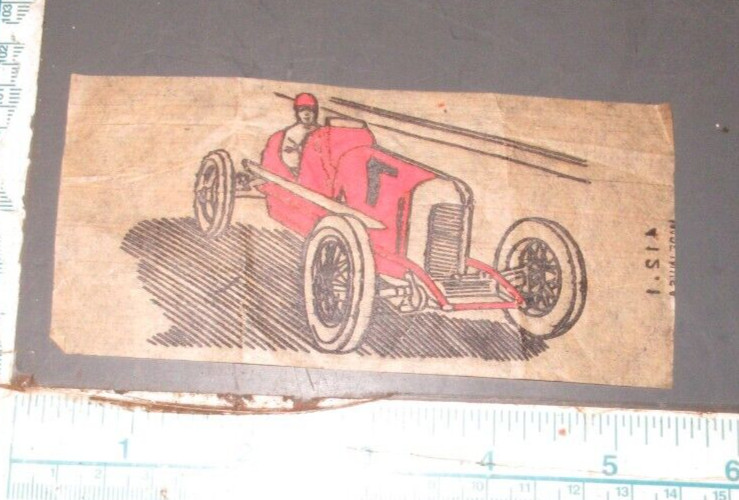 Jitterprint Antique Iron Transfer Decal 1930s-40s Race Car Very Rare