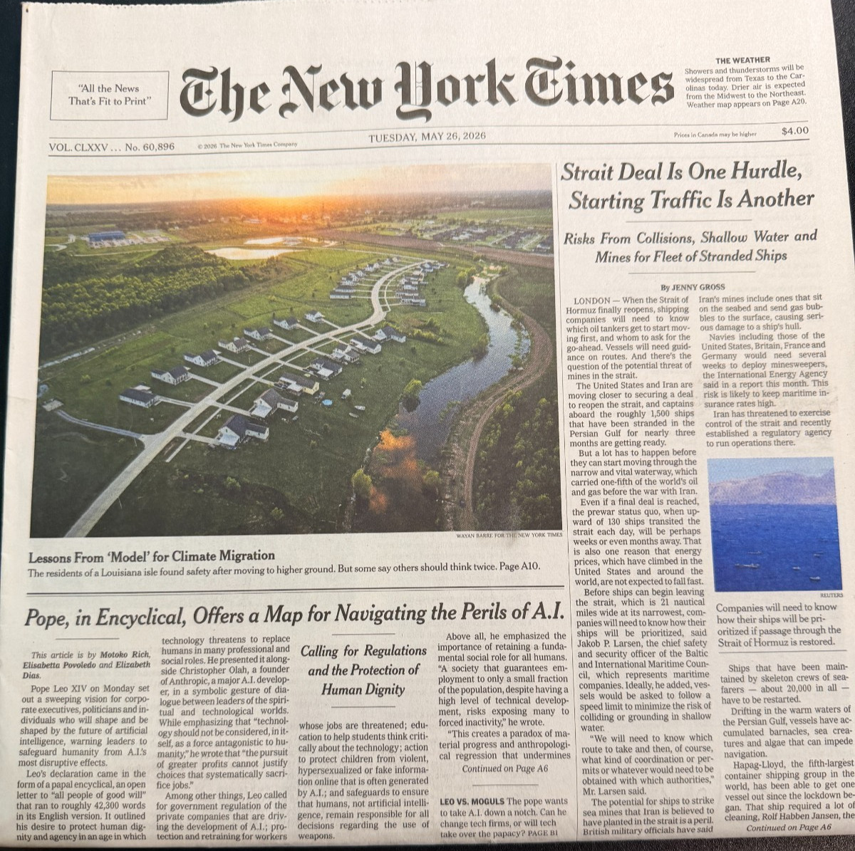 The New York Times Newspaper June 1 2026 Trump on His Presidential Library NEW