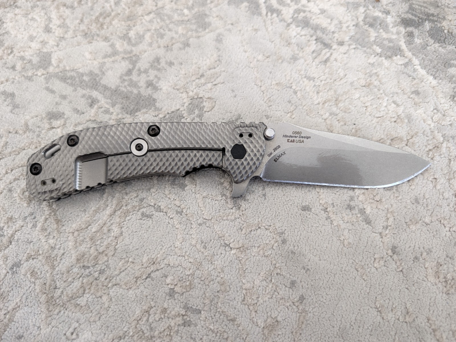 Discontinued Zero Tolerance ZT 0560 Hinderer ELMAX Drop Point Plain Ti Frame