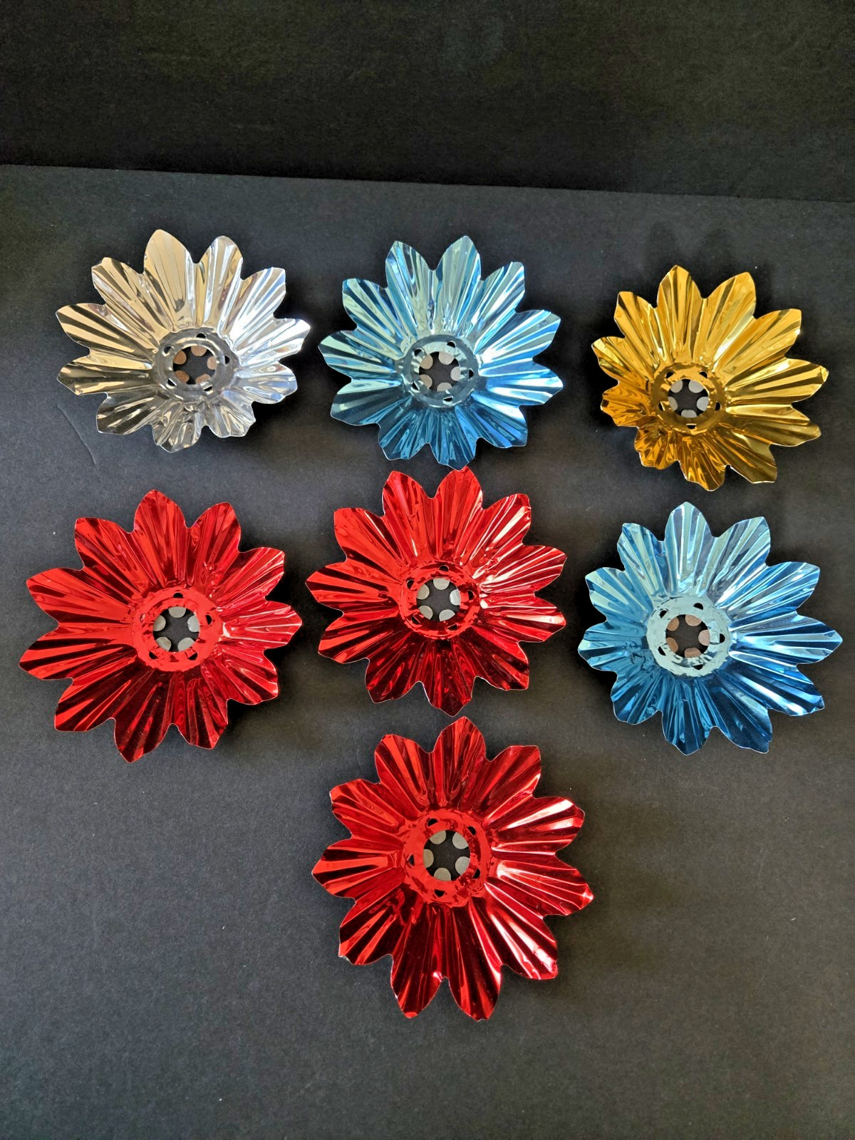 7 Vtg Christmas Light Reflectors Jumbo 4