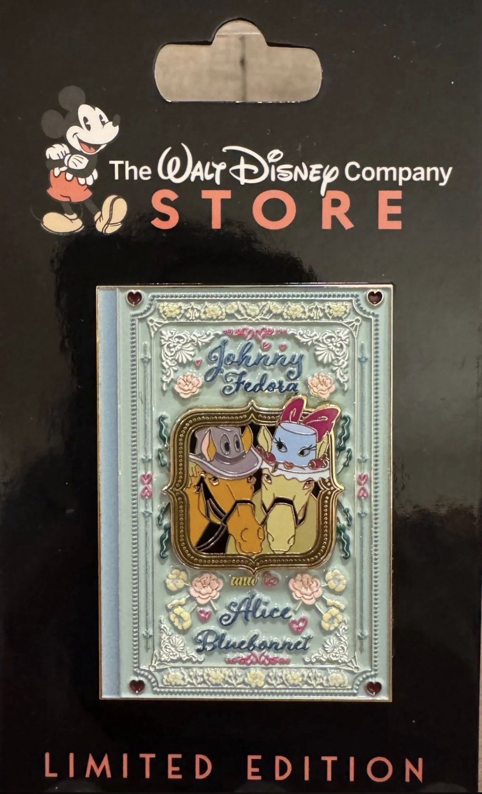 Disney WDI Romantic Novels Johnny Fedora & Alice Blue Bonnet Jumbo Pin LE 300