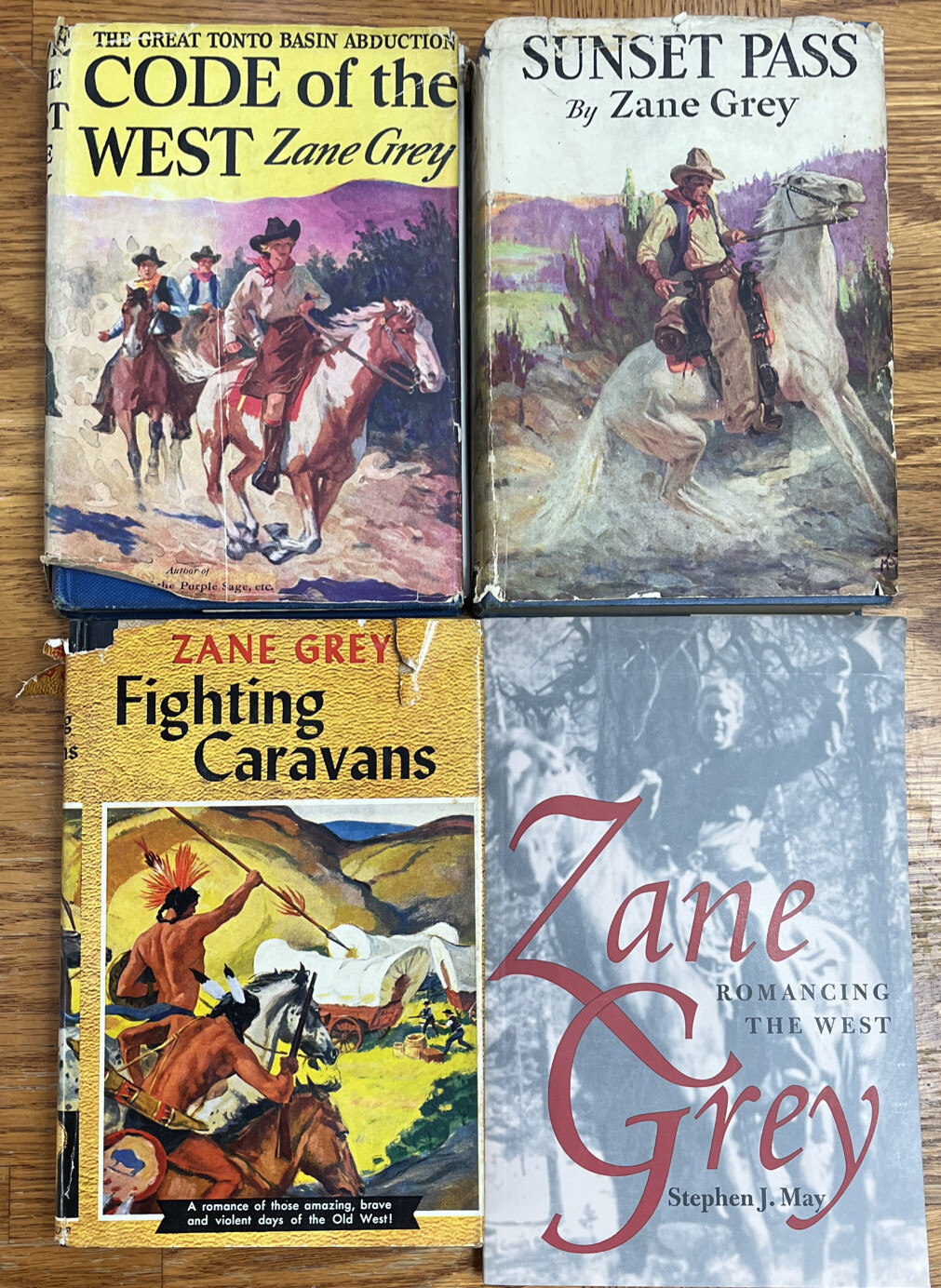 Zane Grey western Action Hardcover book w/JC  1931, 1934 1957