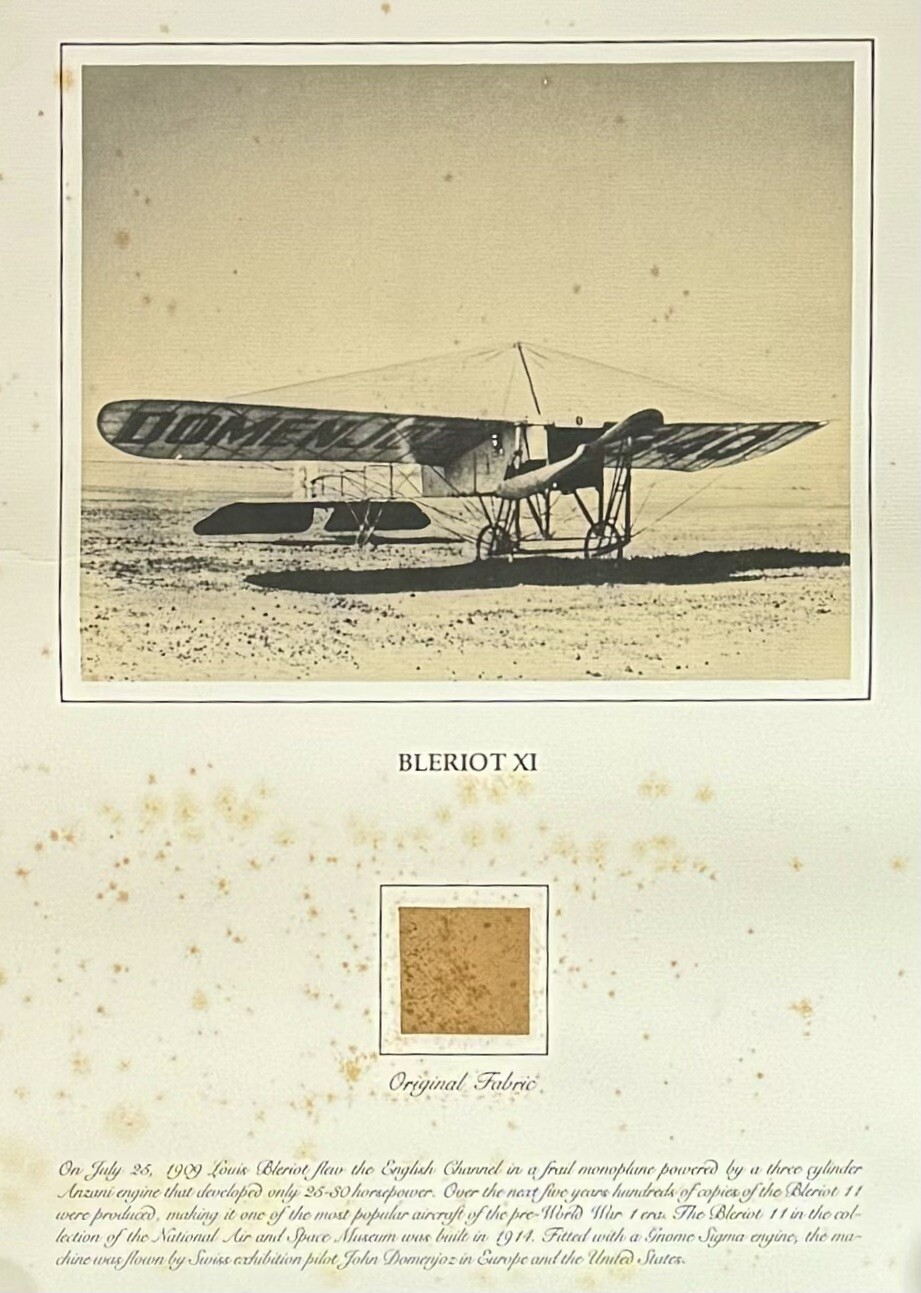Vintage RARE Smithsonian Museum Bleriot XI Original Fabric Art NOS