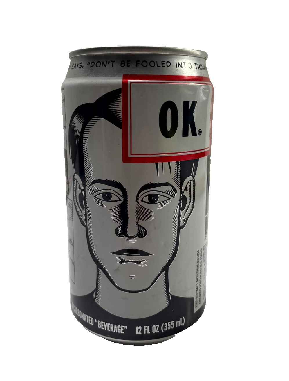 Vintage 1994 OK Soda Empty Can 12oz Coca Cola Daniel Clowes Art GenX Empty