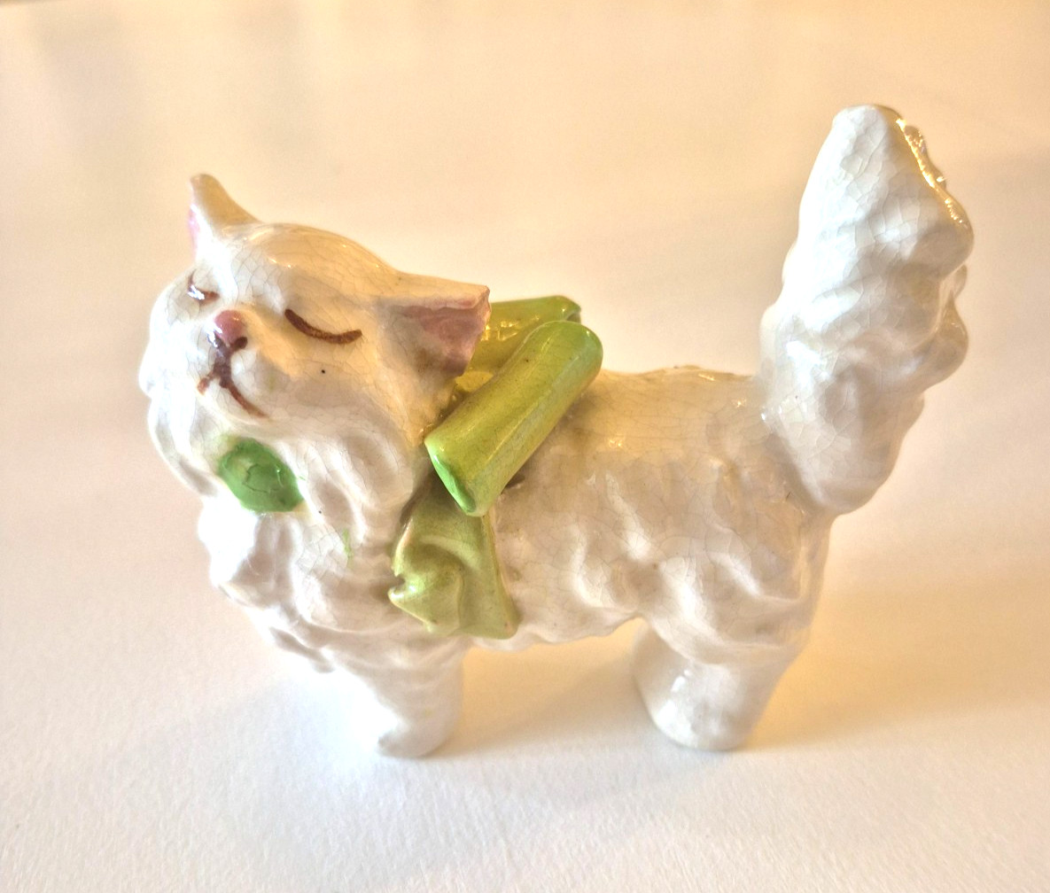 Jean Manley California Pottery Prissy Persian Cat Figurine Whimsical 1940s RARE