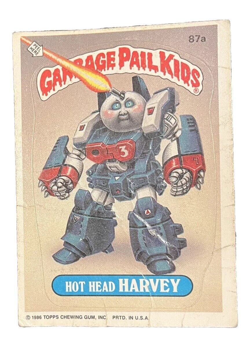 1986 Topps Garbage Pail Kids 87a Hot Head Harvey Die Cut Error
