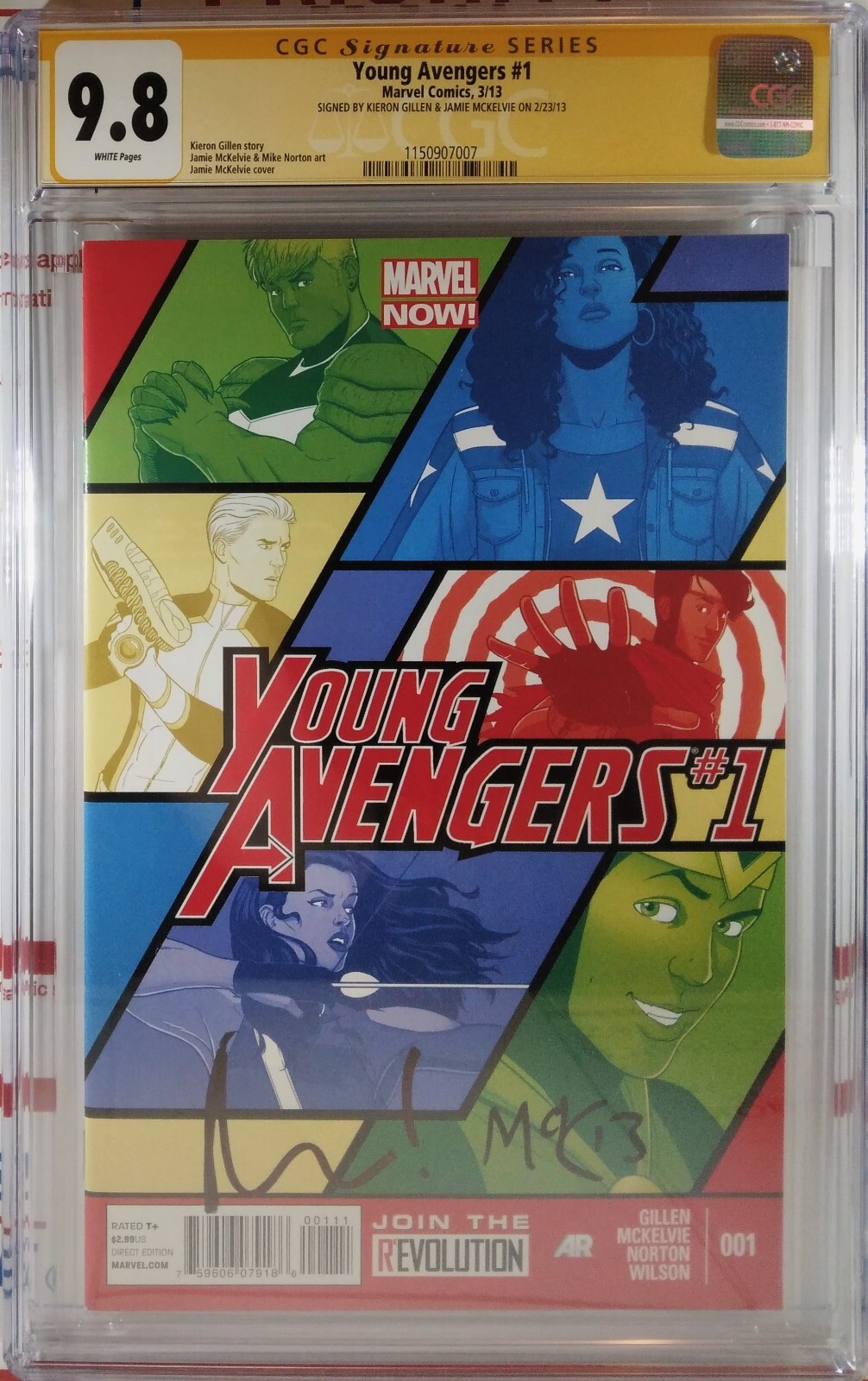 💥 CGC 9.8 NM/MT SIGNED YOUNG AVENGERS #1 KIERON GILLEN JAMIE MCKELVIE Doomsday
